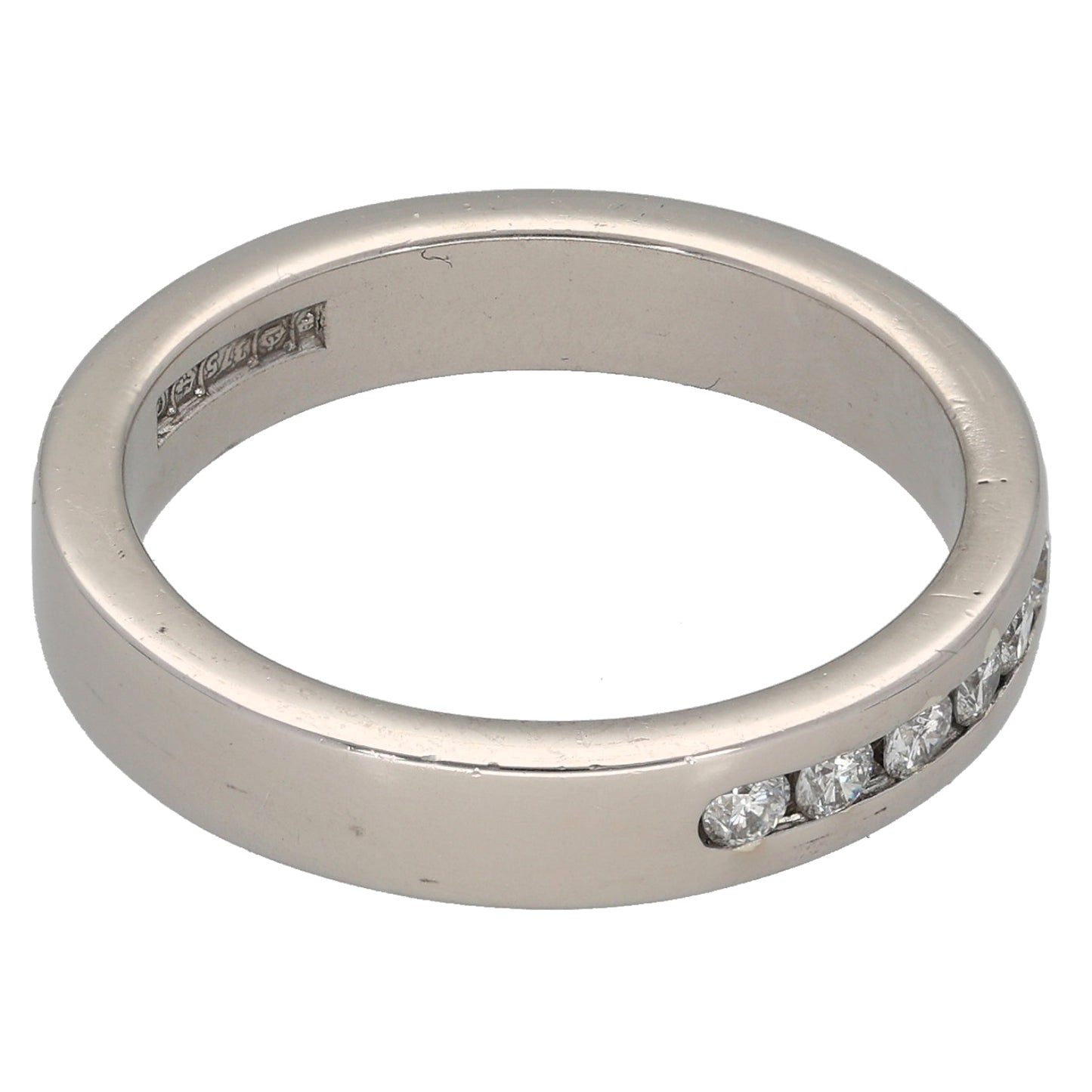 9ct White Gold 0.30ct Diamond Half Eternity Ring Size R