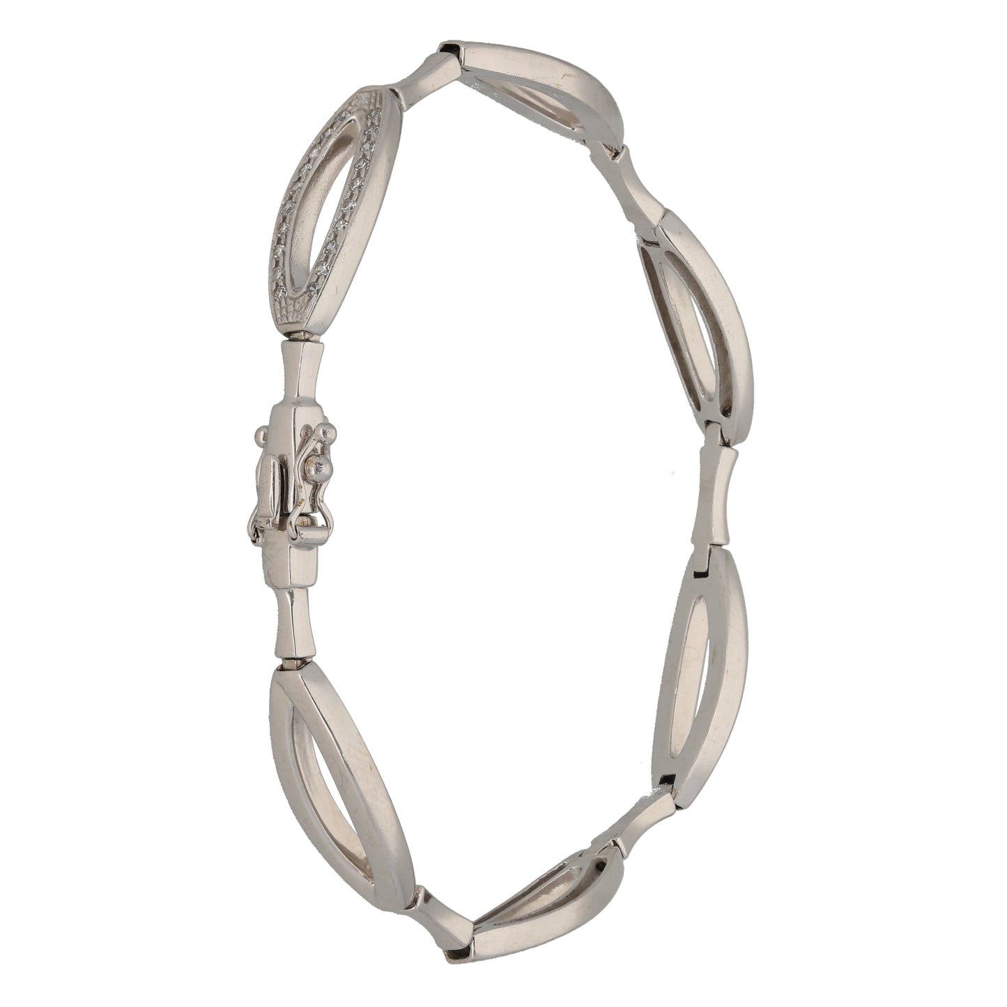 9ct White Gold Cubic Zirconia Fancy Bracelet