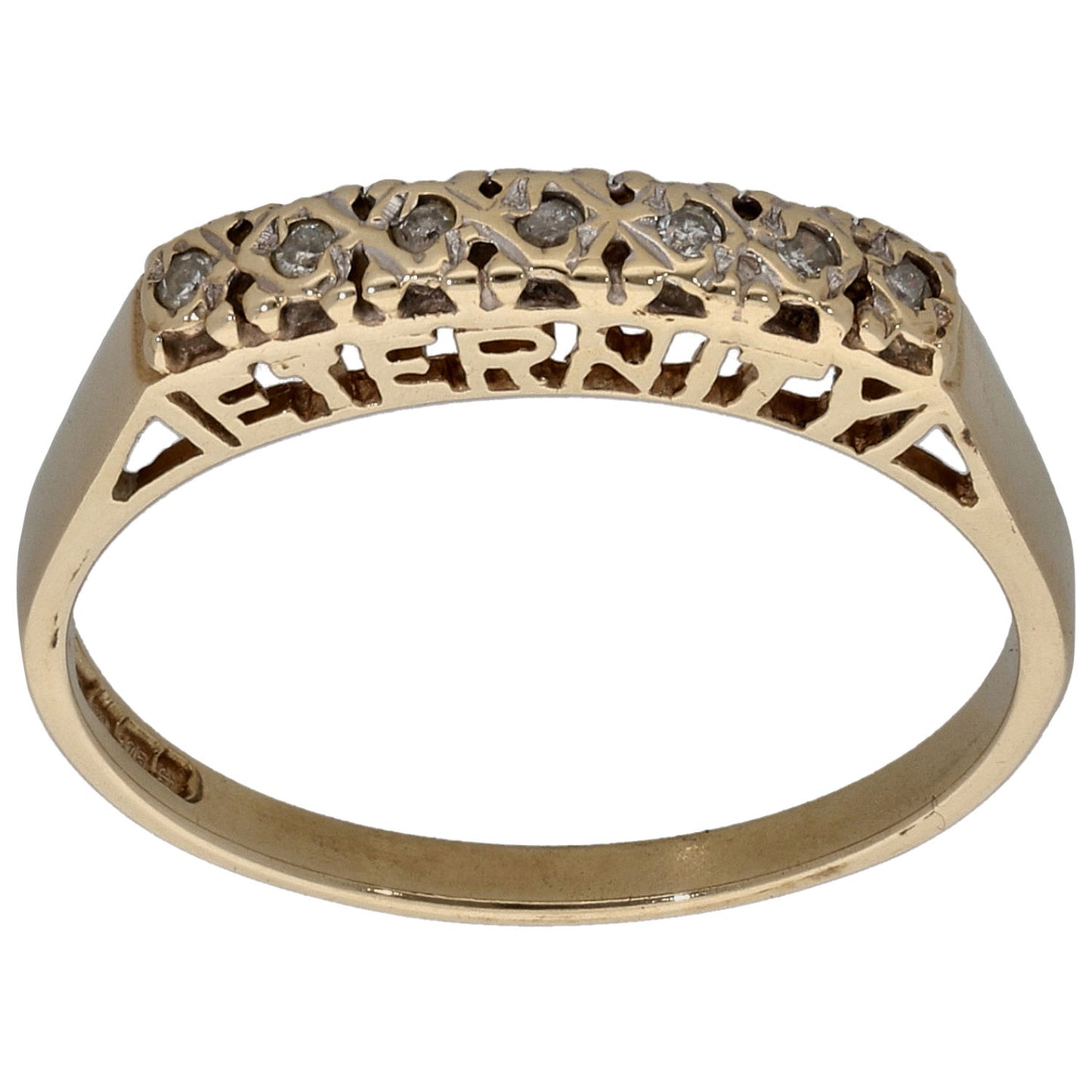 9ct Gold 0.07ct Diamond Half Eternity Ring Size O