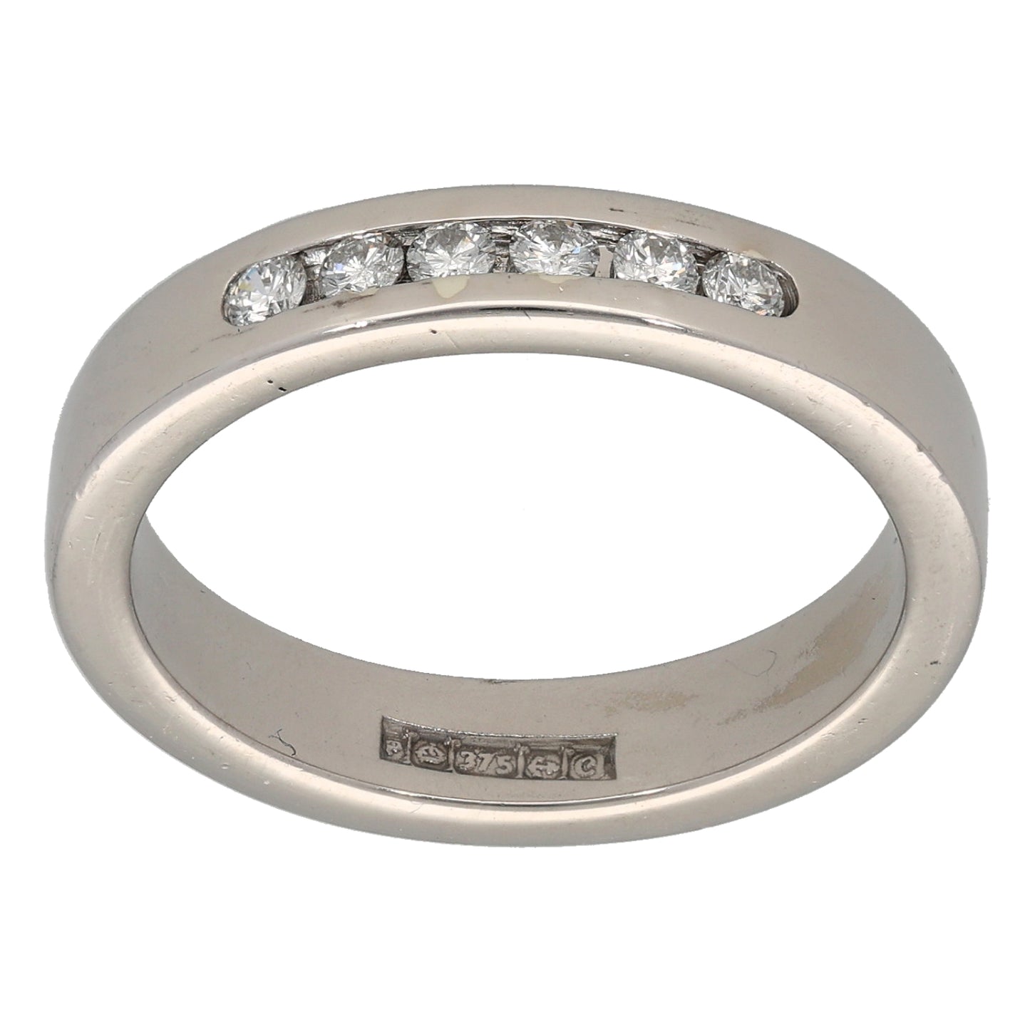 9ct White Gold 0.30ct Diamond Half Eternity Ring Size R