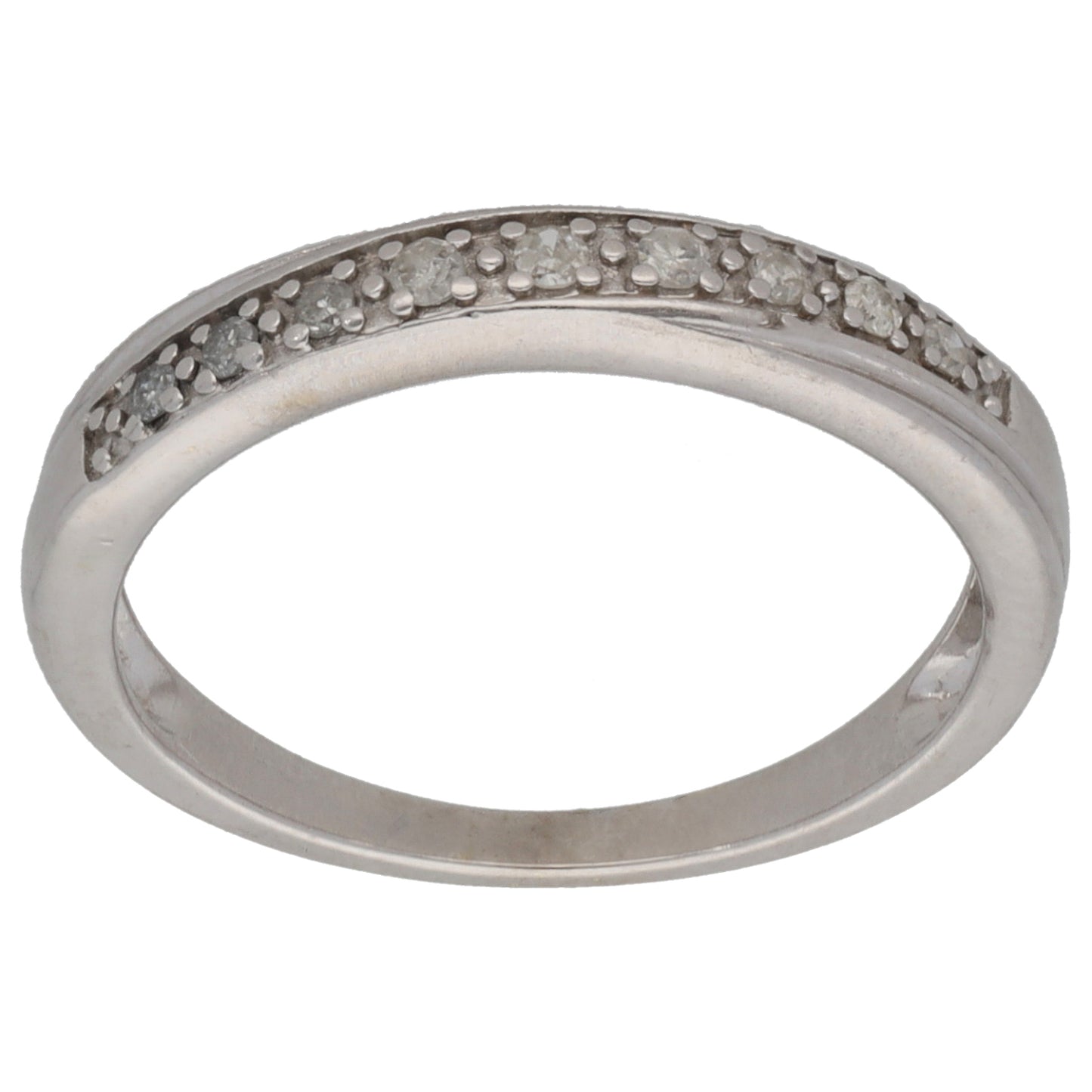 9ct White Gold 0.09ct Diamond Half Eternity Ring Size M