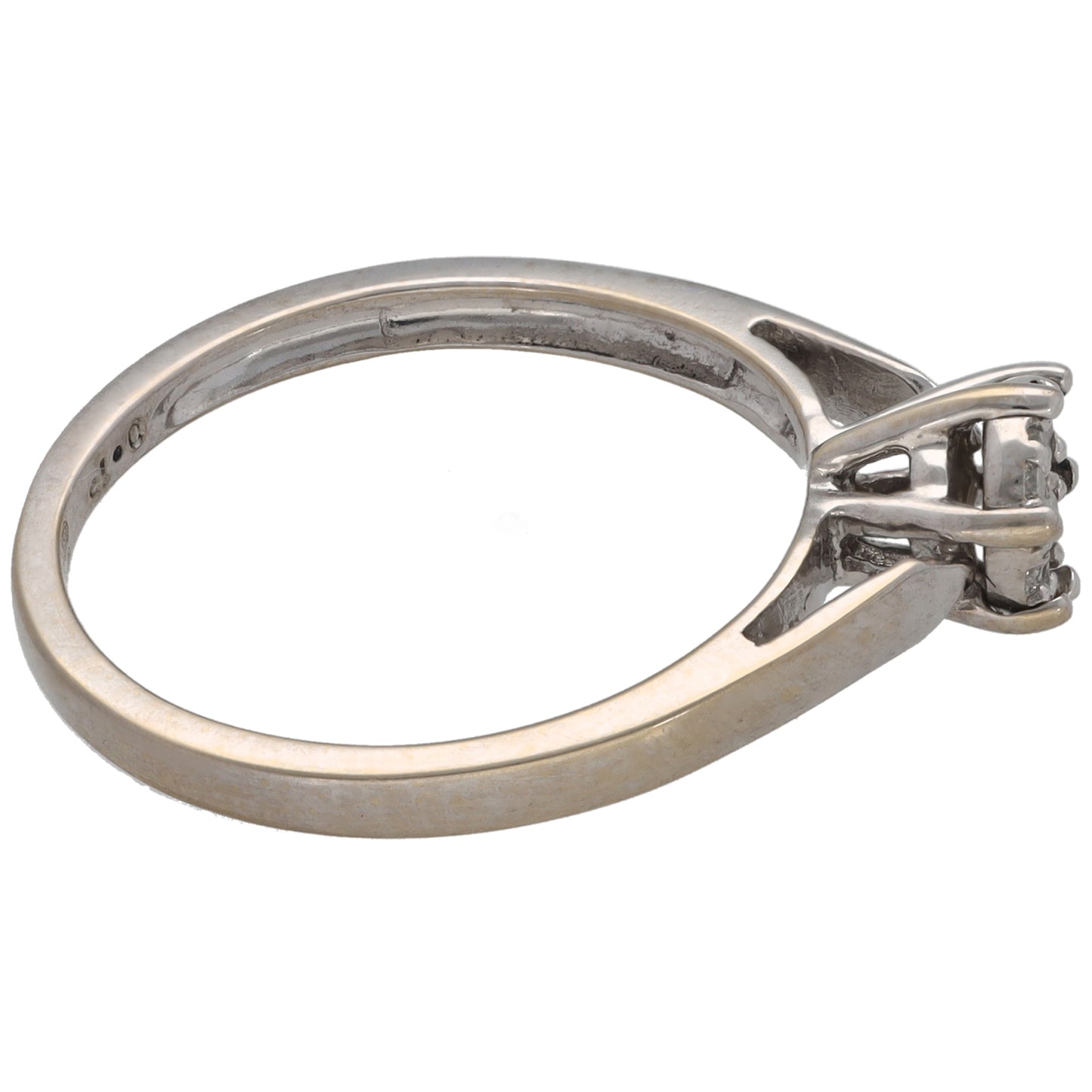 18ct White Gold 0.15ct Diamond Cluster Ring Size M