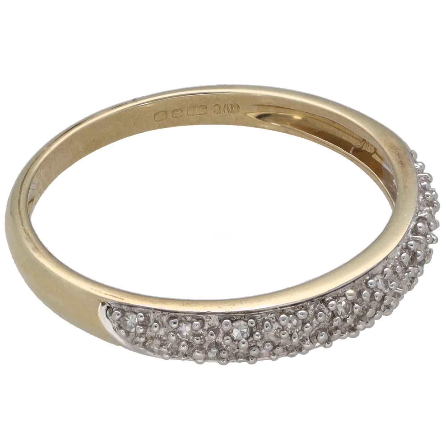 9ct Gold 0.095ct Diamond Half Eternity Ring Size N