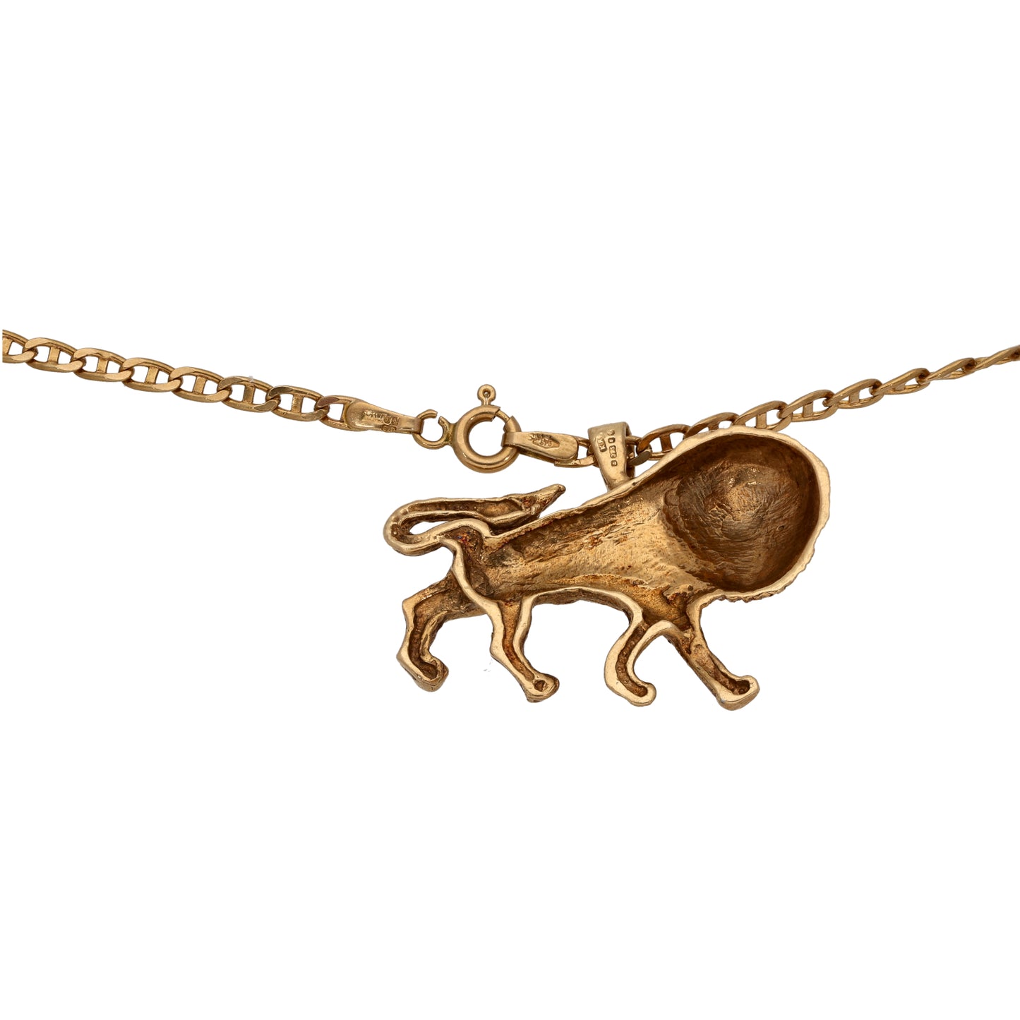 9ct Gold Lion Pendant With Chain