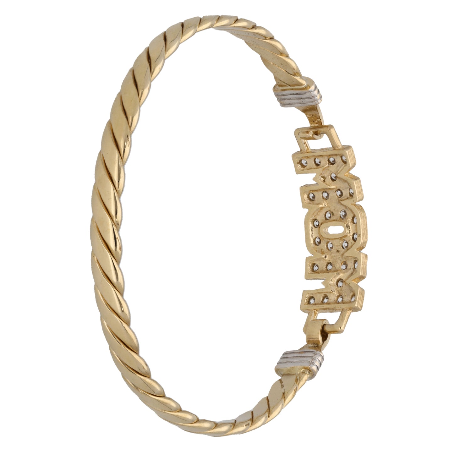 9ct Gold Cubic Zirconia Mum Bangle