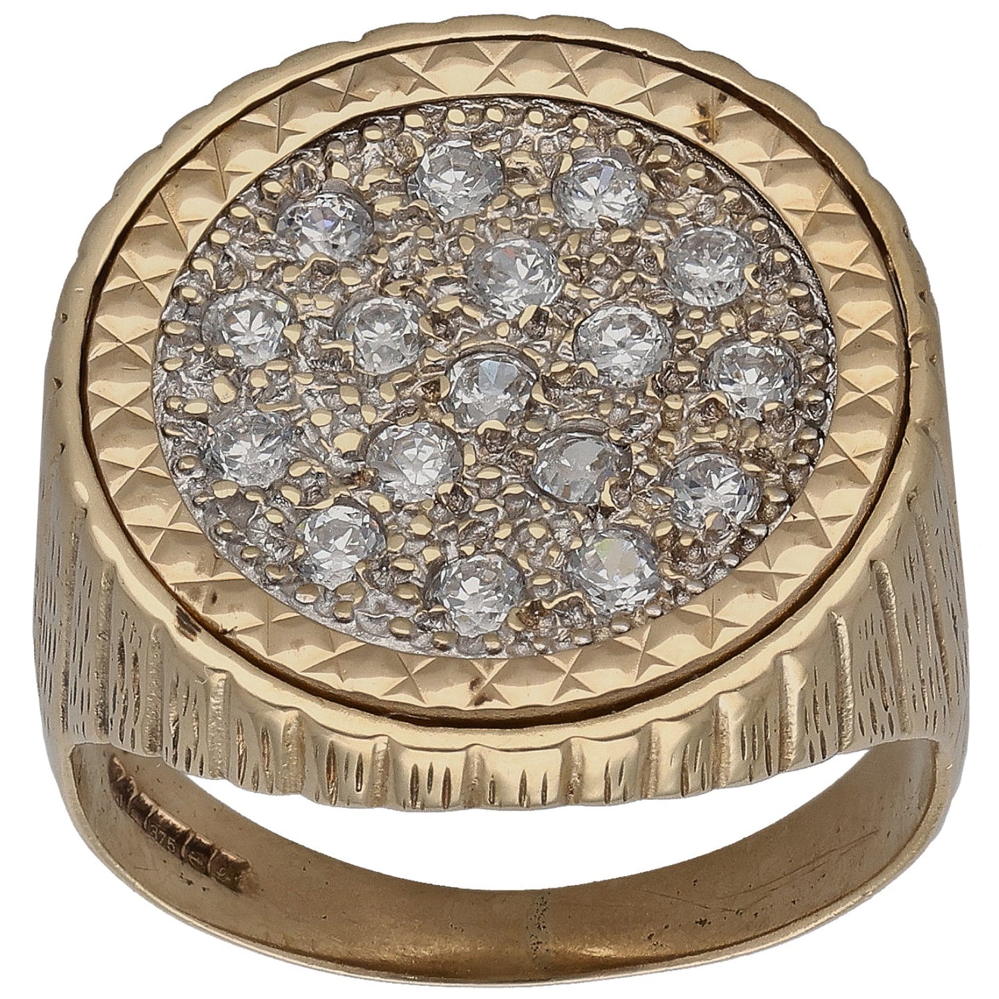 9ct Gold Cubic Zirconia Alternative Ring Size P