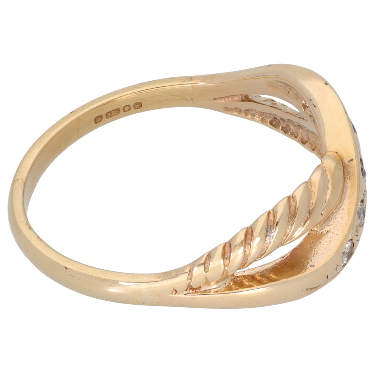 9ct Gold Cubic Zirconia Alternative Ring Size R