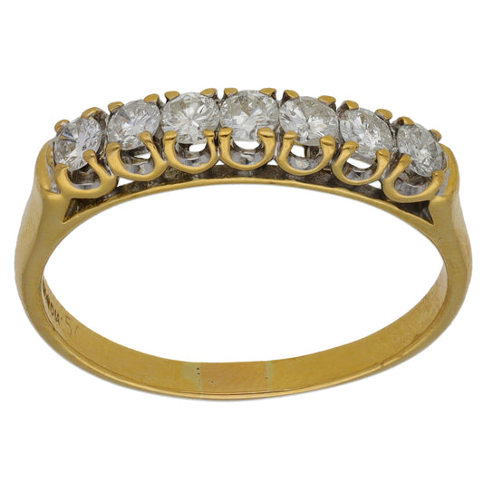 18ct Gold 0.50ct Diamond Half Eternity Ring Size R