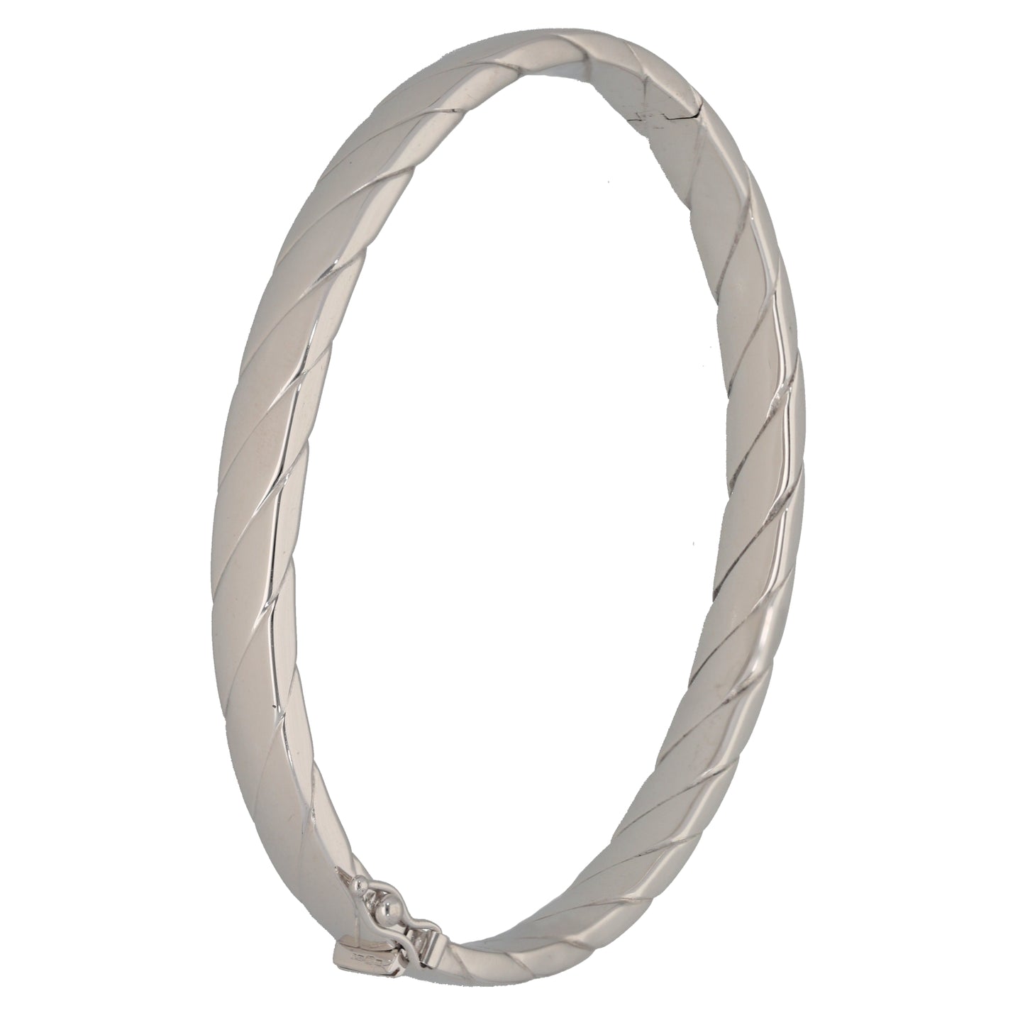 9ct White Gold Hinged/Clasp Bangle
