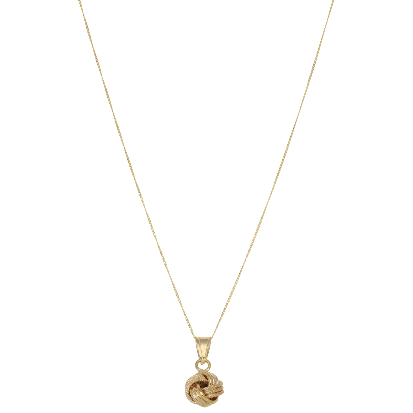 New 9ct Gold Textured Knot Pendant with Chain