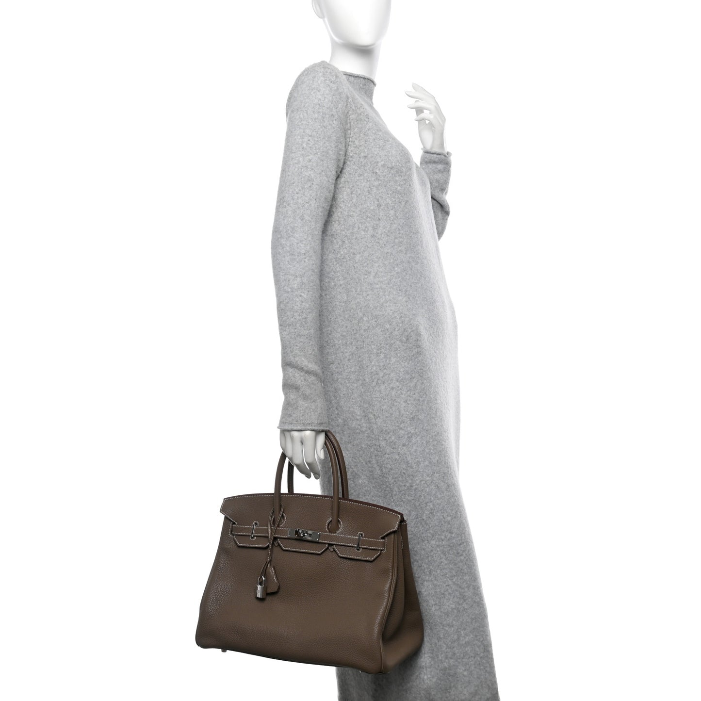 Hermes Birkin 35 Retourne Togo Calfskin Leather Bag - Etoupe