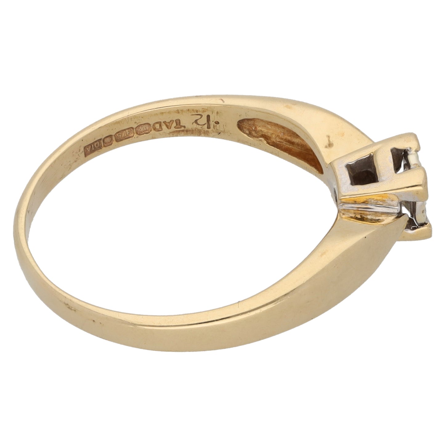 9ct Gold 0.12ct Diamond Solitaire Ring Size L