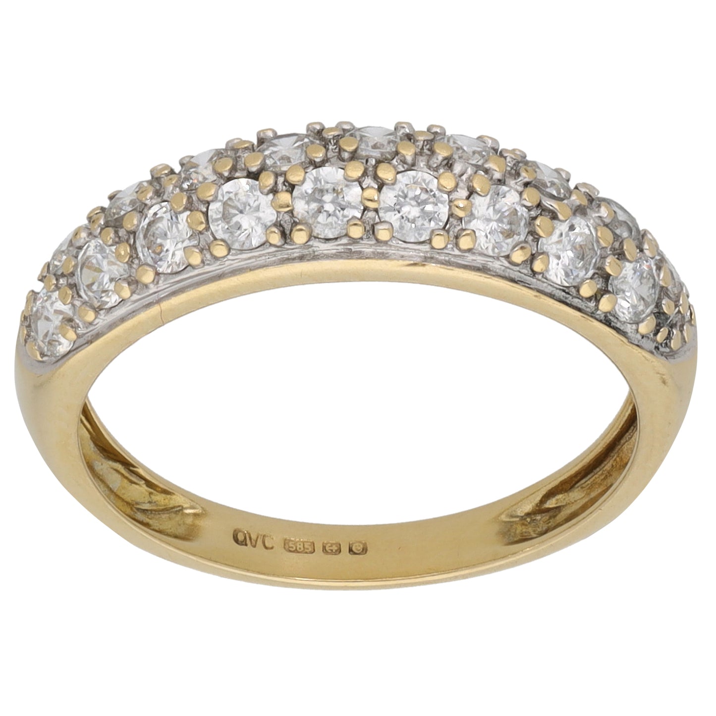 14ct Gold Cubic Zirconia Dress/Cocktail Ring Size K