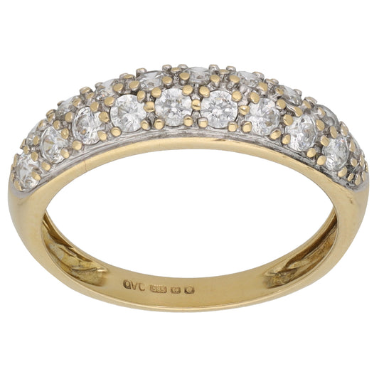 14ct Gold Cubic Zirconia Dress/Cocktail Ring Size K