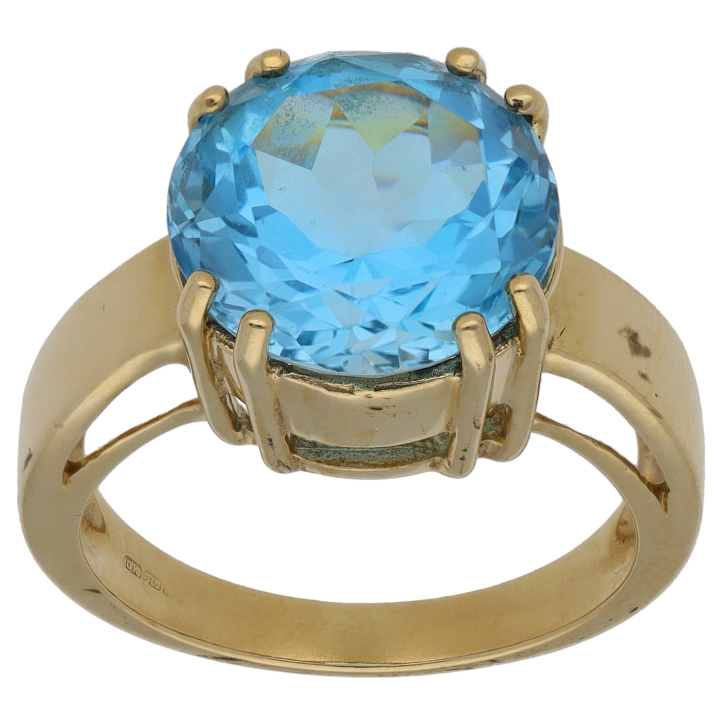 9ct Gold Topaz Single Stone Ring Size N