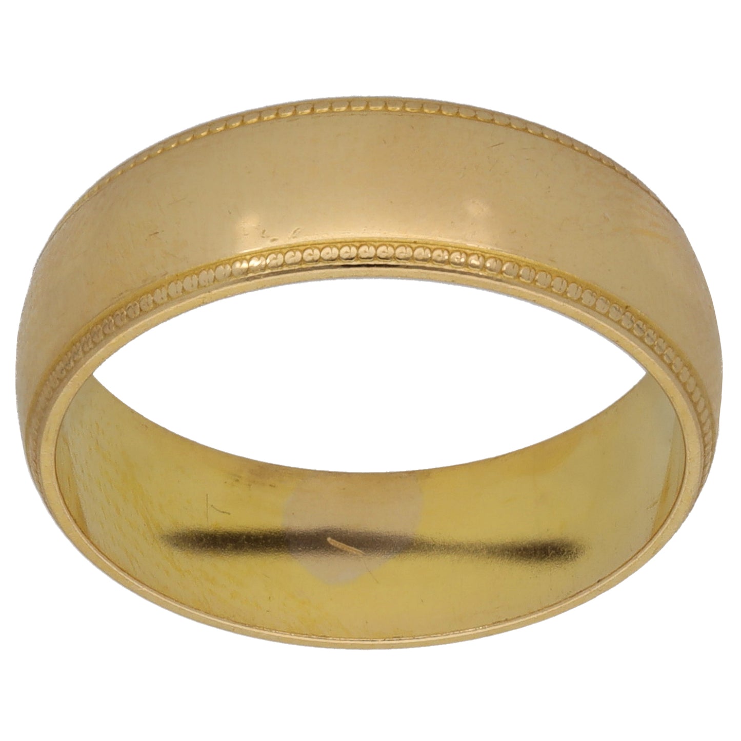 9ct Gold Patterned Wedding Ring Size L