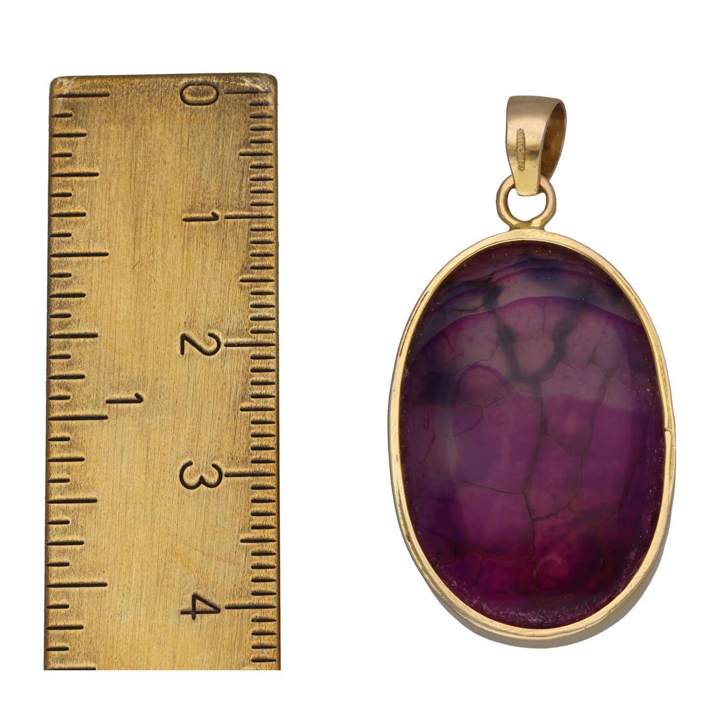 14ct Gold Quartz Single Stone Pendant