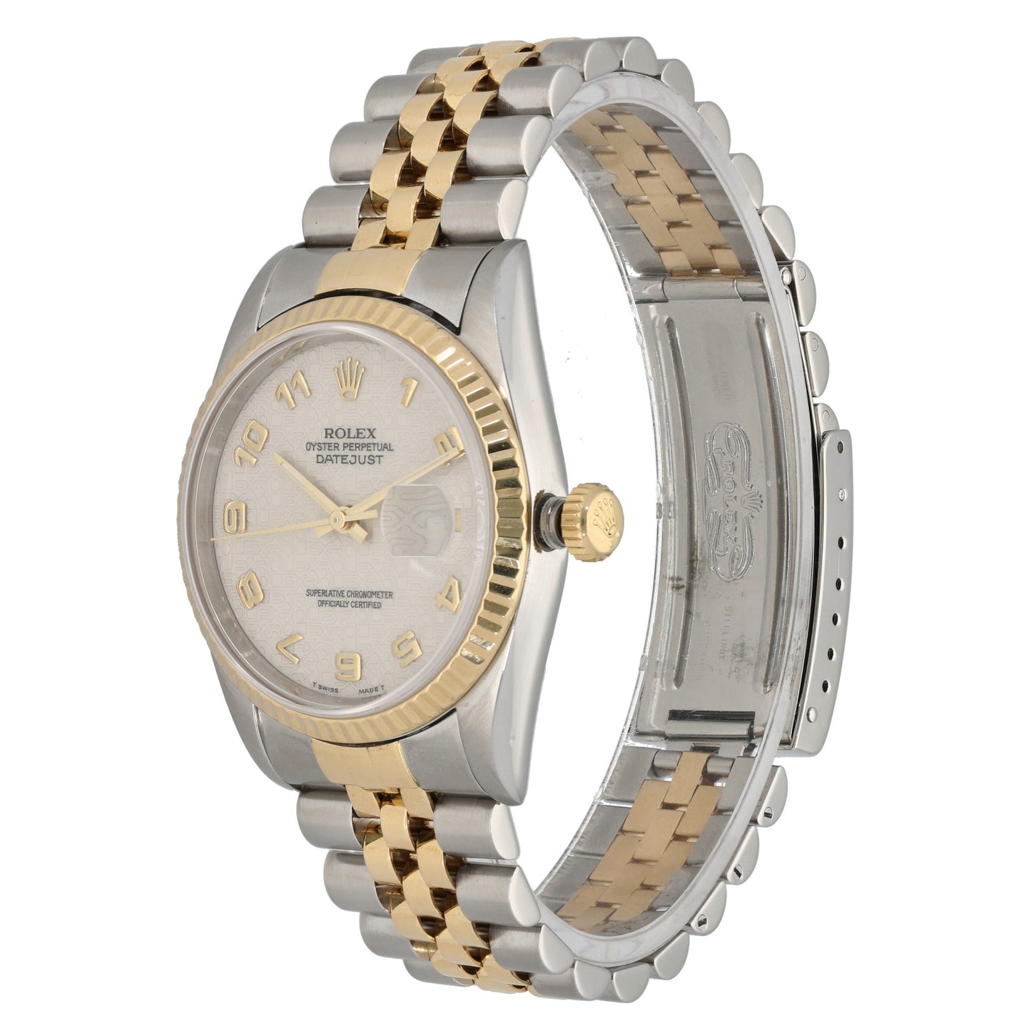 Rolex Datejust 16233, Cream Dial, Stainless Steel And Gold, Front Angle Image