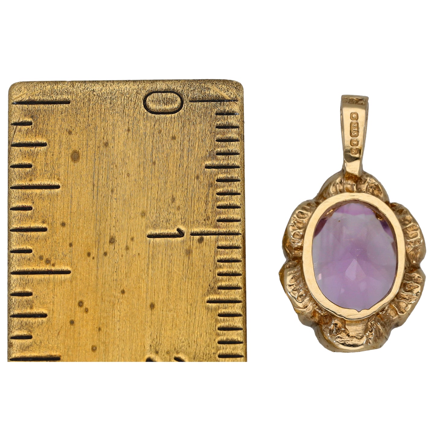 9ct Gold Amethyst Single Stone Pendant