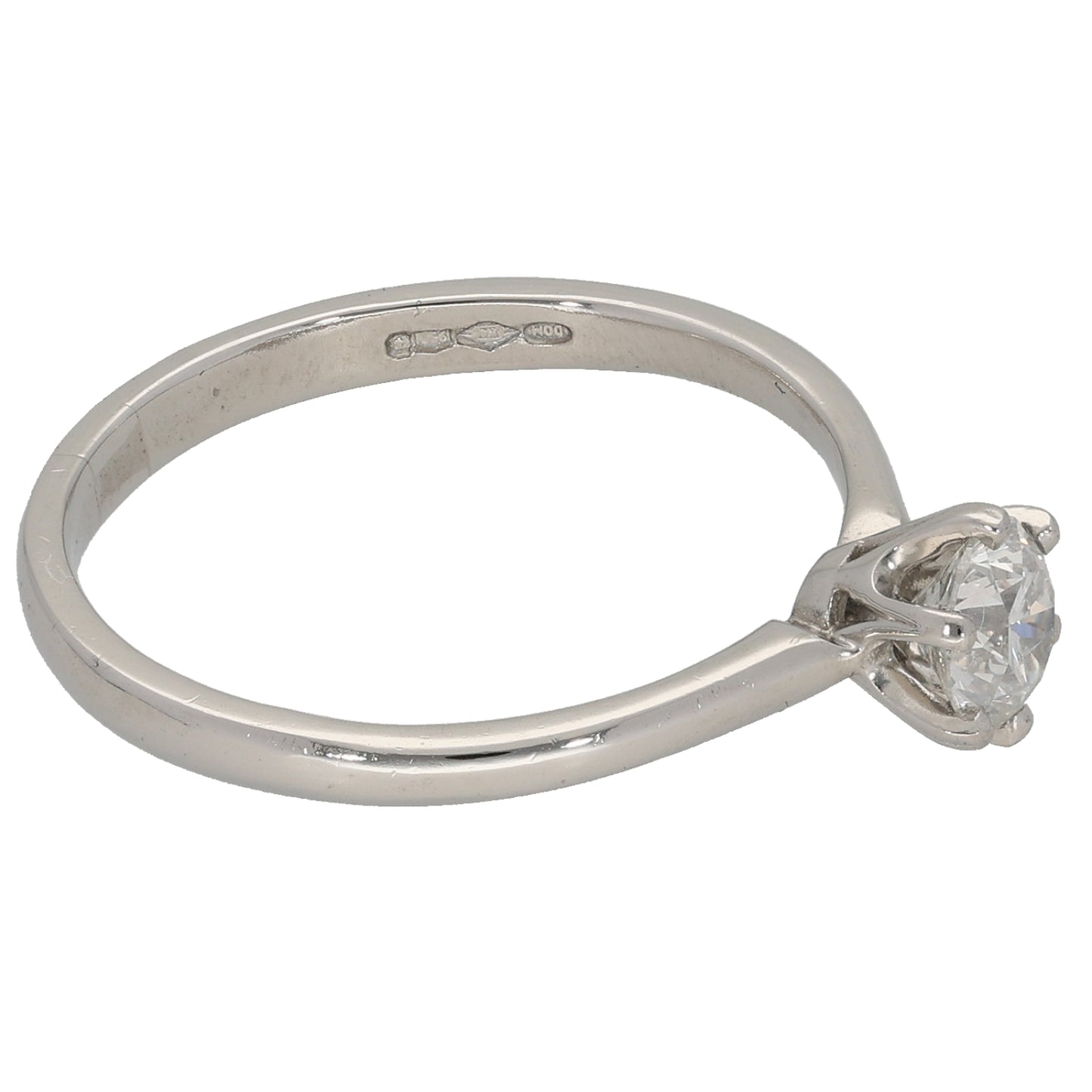Platinum 0.45ct Diamond Solitaire Ring Size P