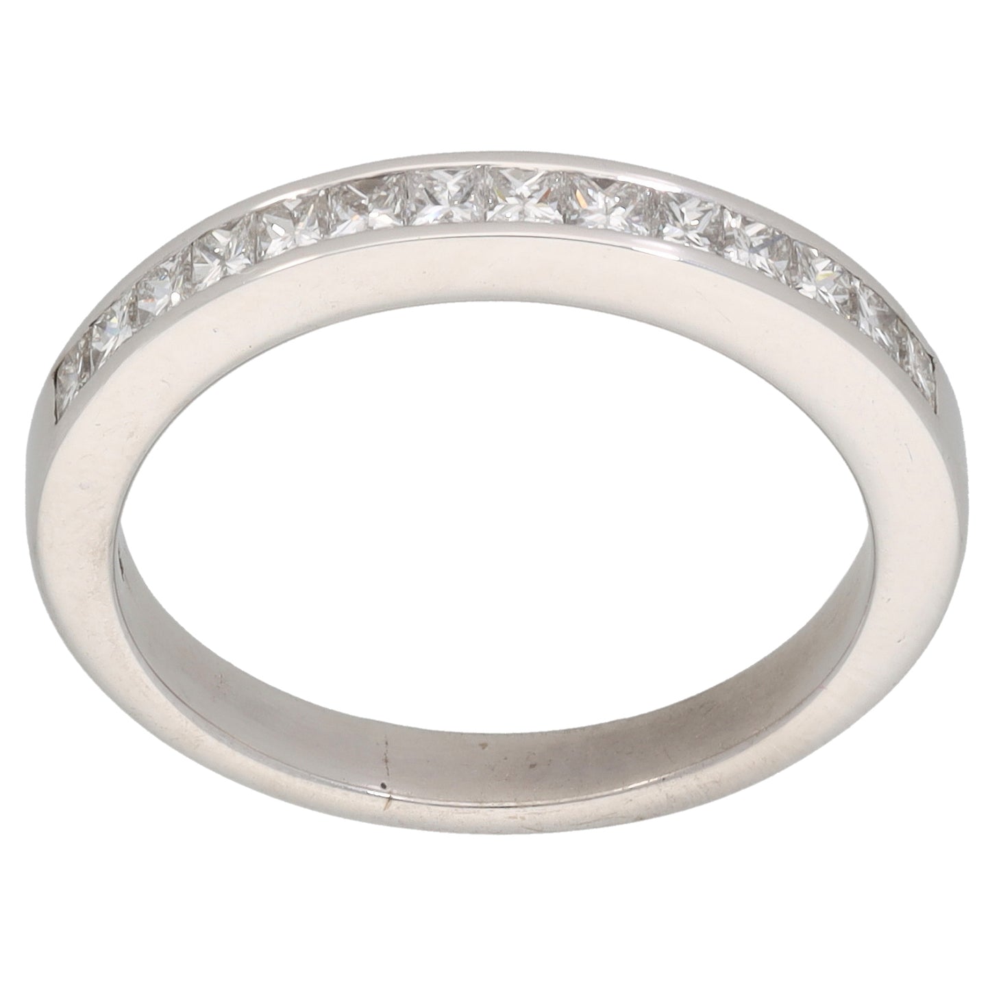 18ct White Gold 0.70ct Diamond Half Eternity Ring Size O