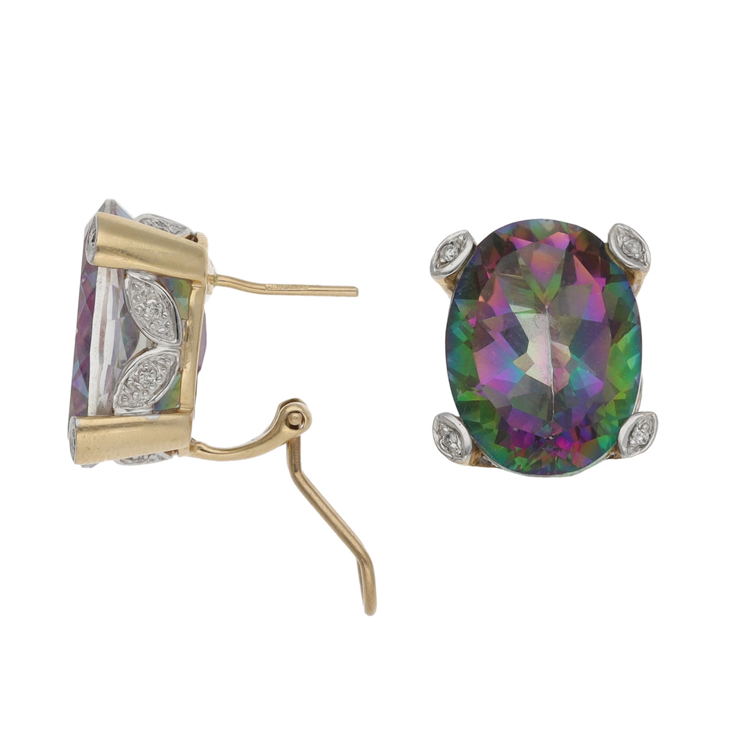 14ct Gold Coated Topaz & 0.26ct Diamond Earrings & Pendant Set