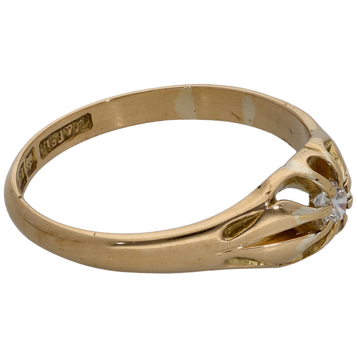 18ct Gold Cubic Zirconia Single Stone Ring Size Q