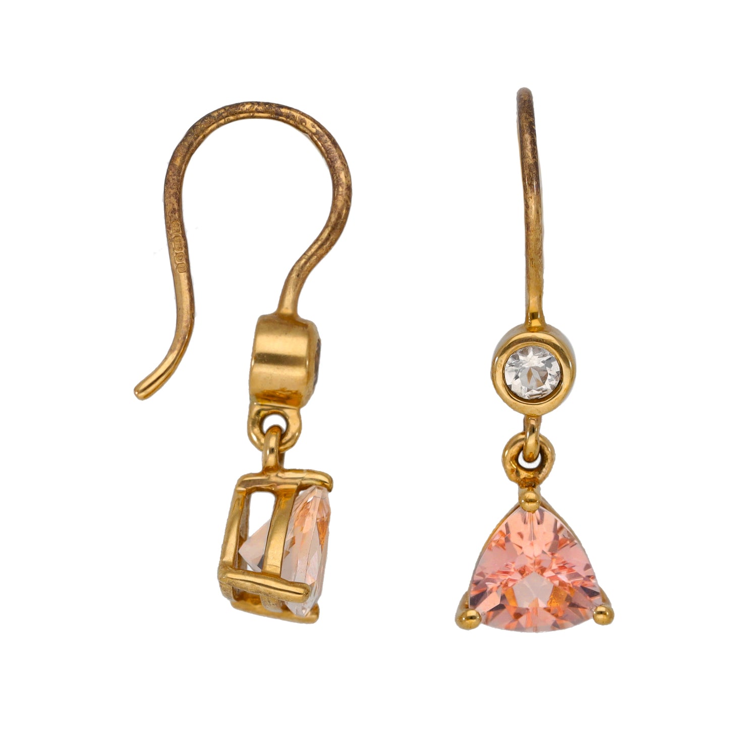 9ct Gold Morganite & Quartz Drop Earrings