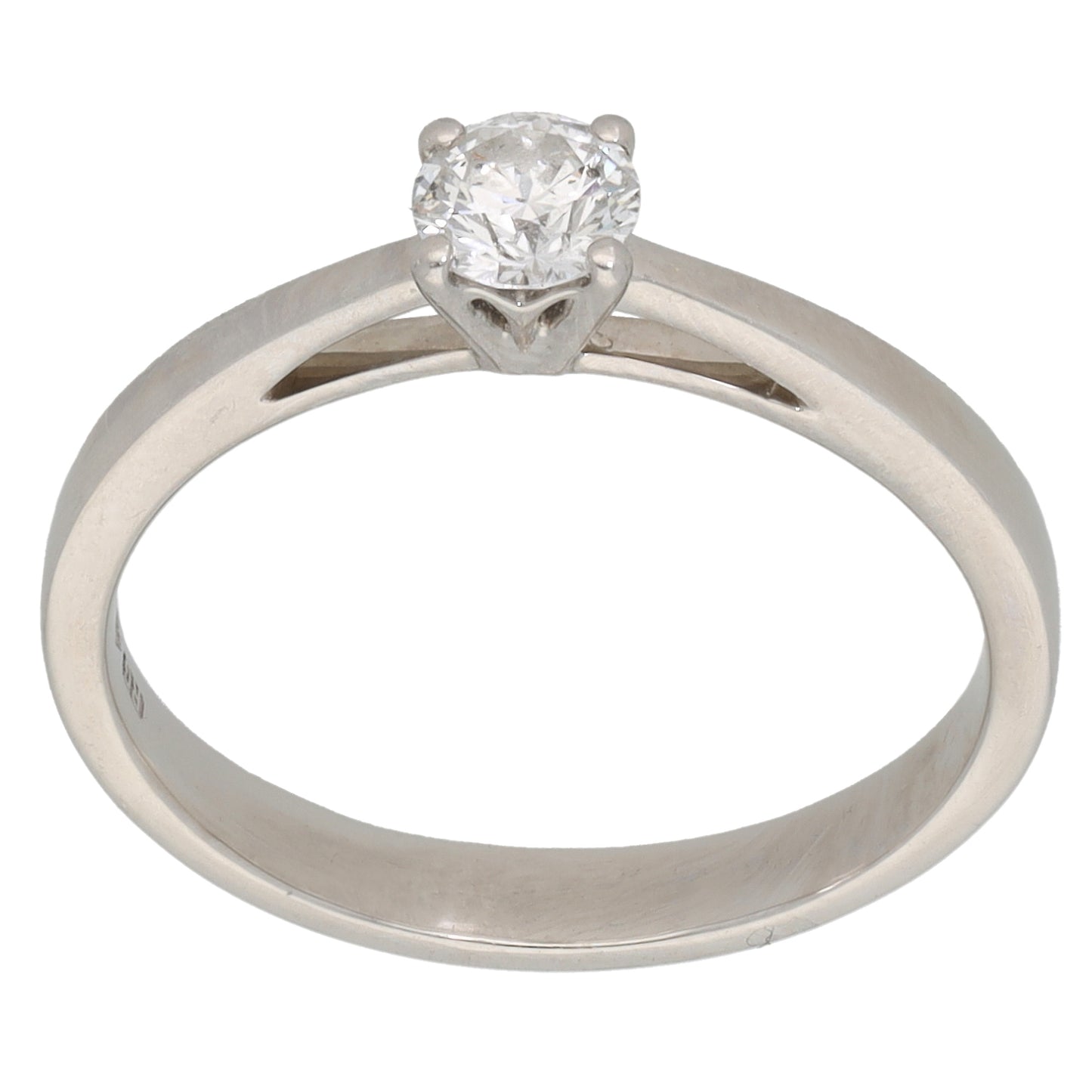 Platinum 0.33ct Diamond Solitaire Ring Size O