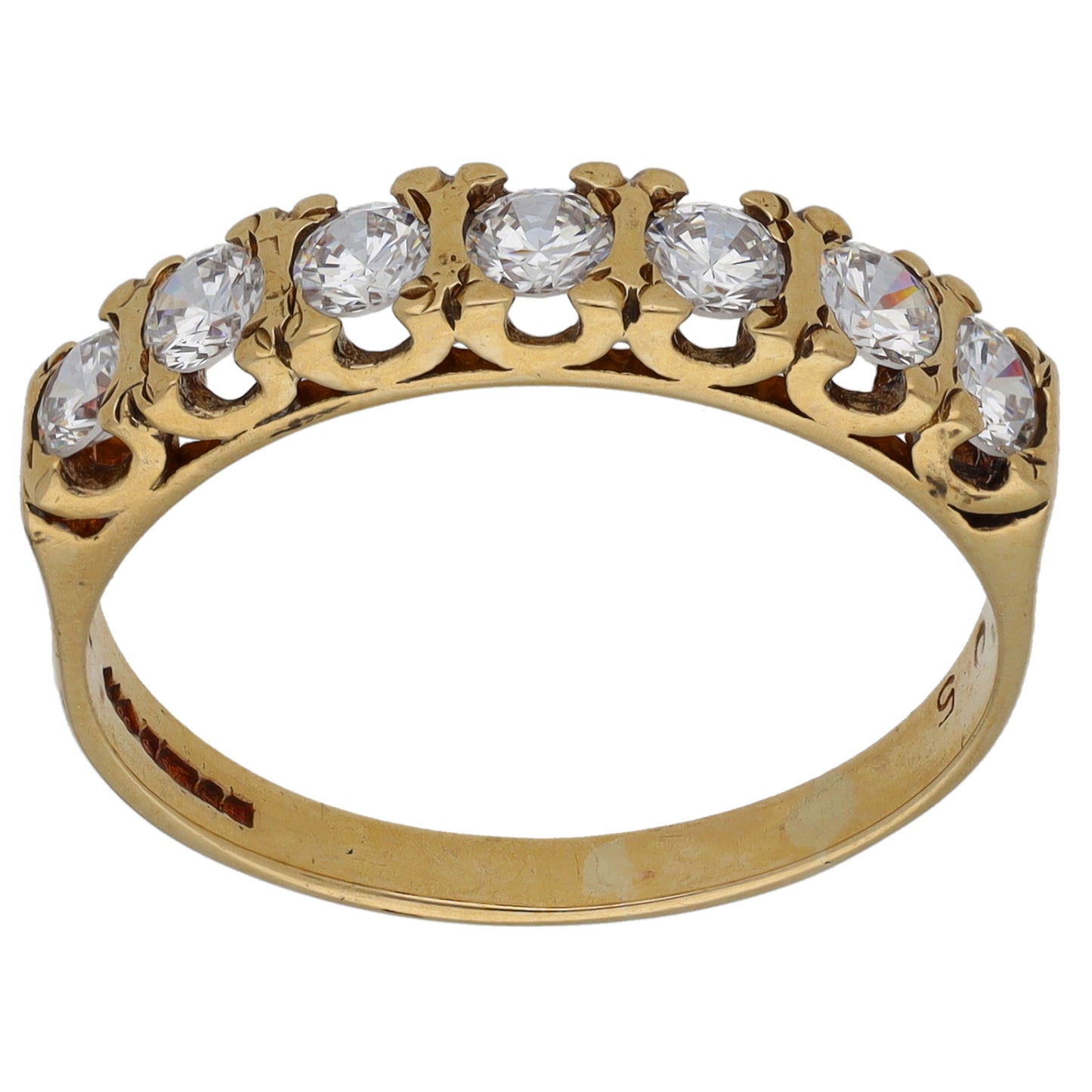 9ct Gold Cubic Zirconia Half Eternity Ring Size R