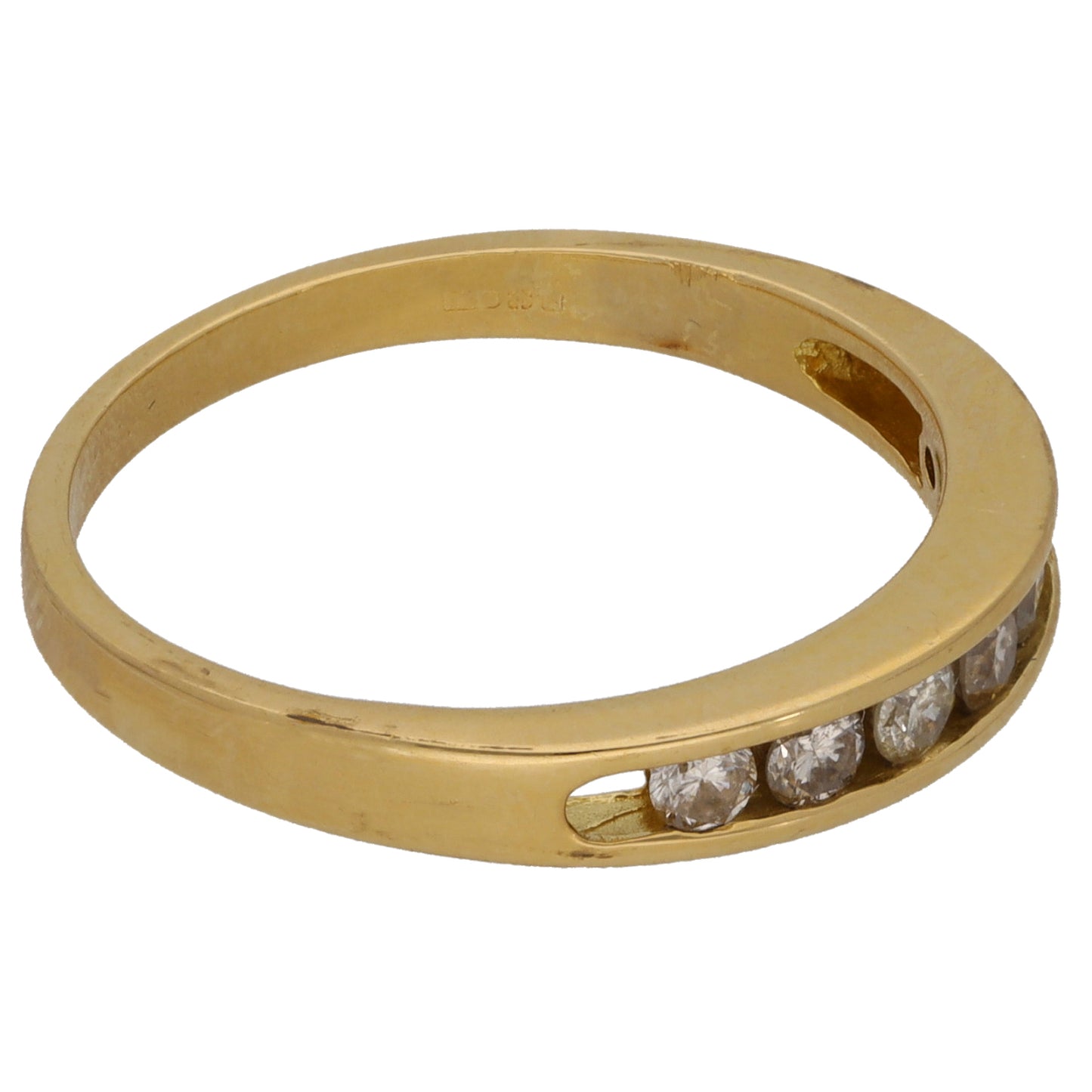 18ct Gold 0.21ct Diamond Half Eternity Ring Size N
