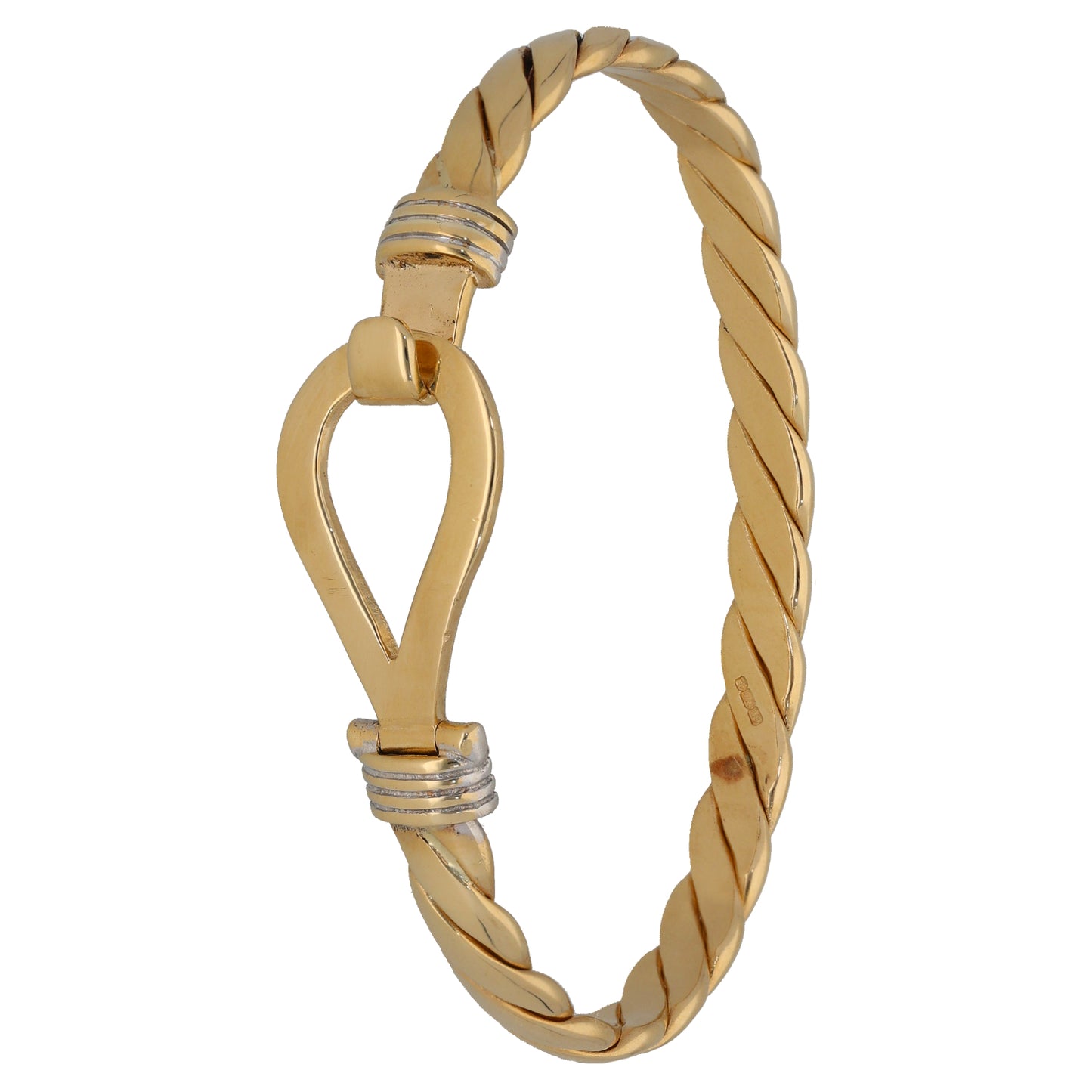 9ct Bi-Colour Gold Hinged/Clasp Bangle