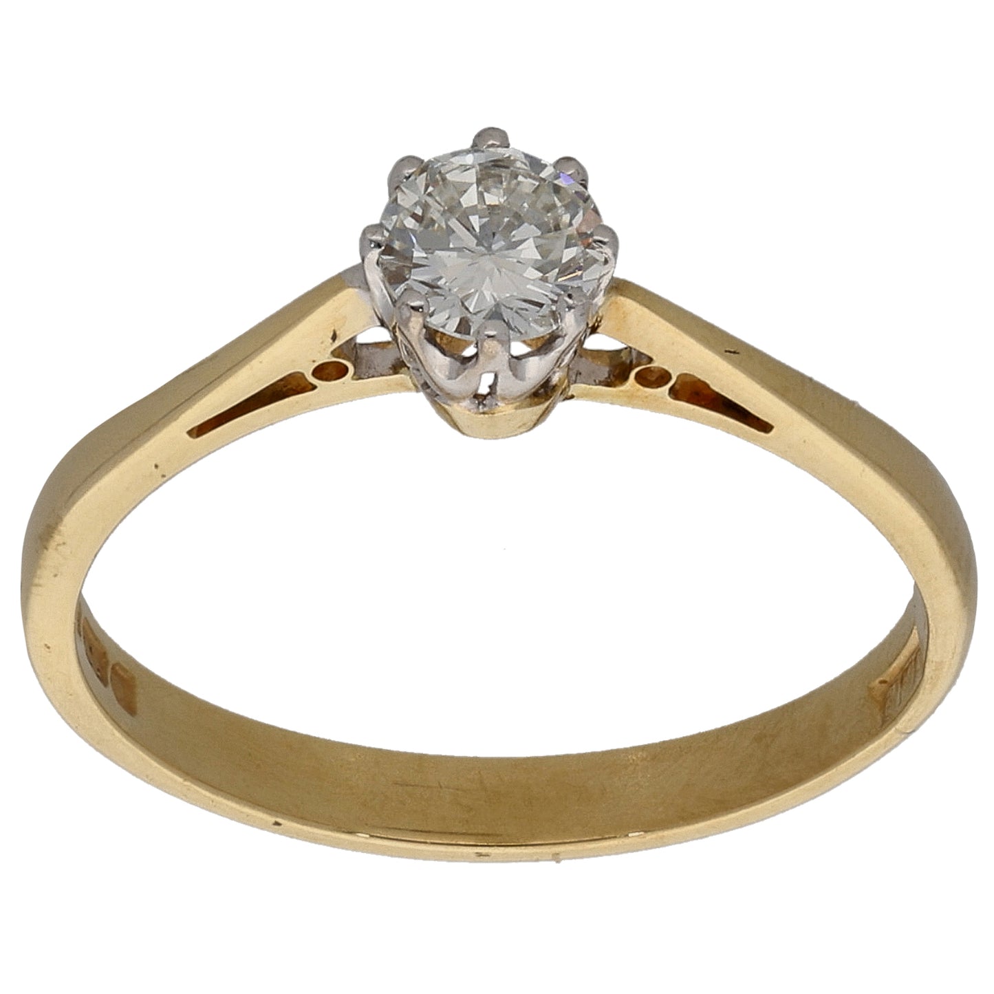 18ct Gold 0.33ct Diamond Solitaire Ring Size M
