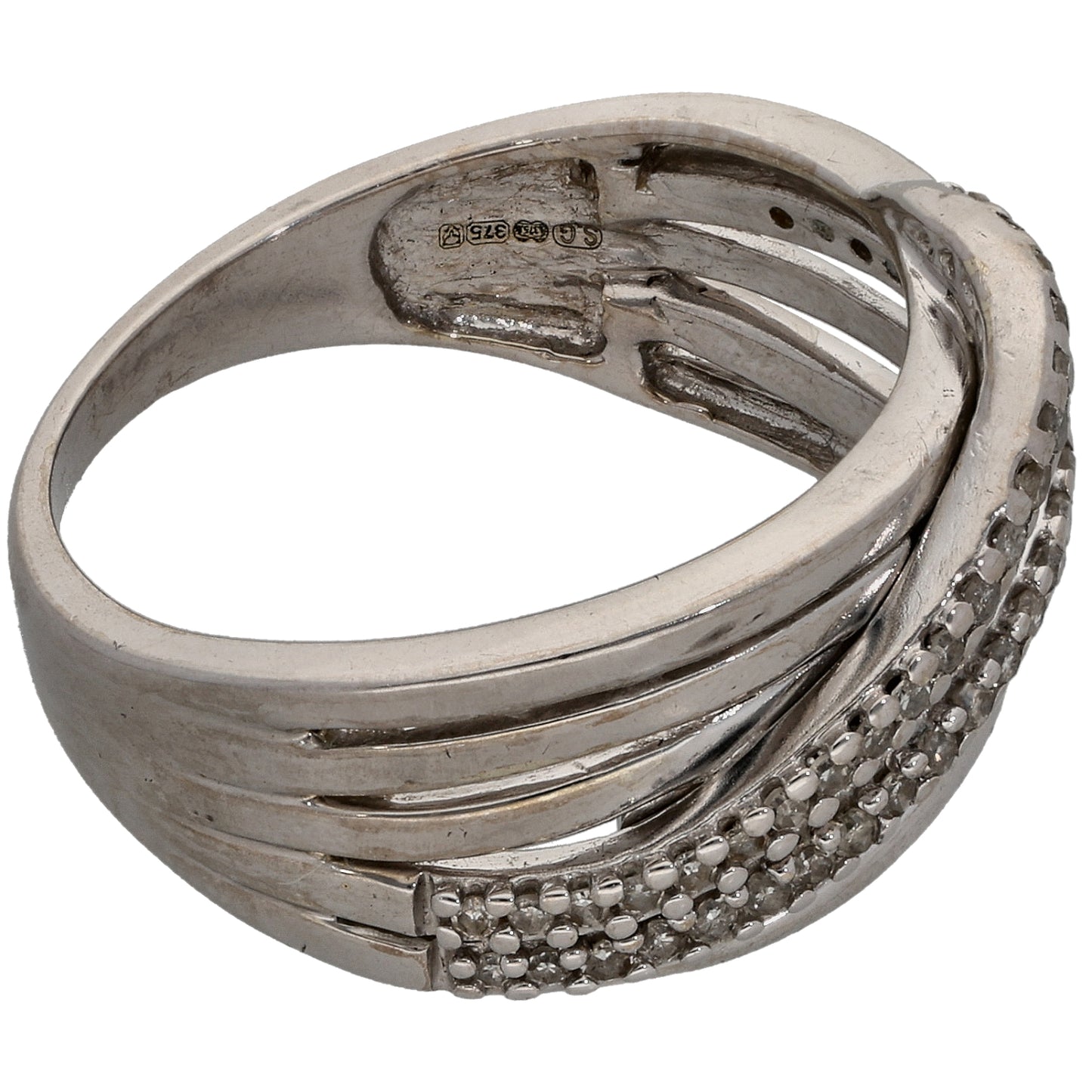 9ct White Gold 0.25ct Diamond Dress/Cocktail Ring Size O