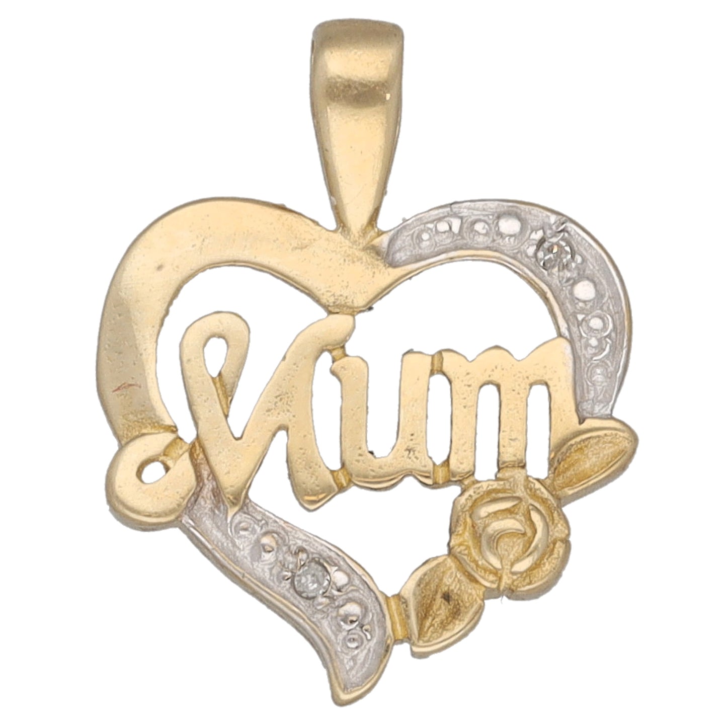 9ct Gold 0.01ct Diamond Mum/Mother Pendant