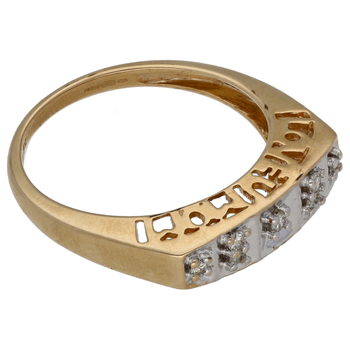 9ct Gold 0.07ct Diamond Half Eternity Ring Size M