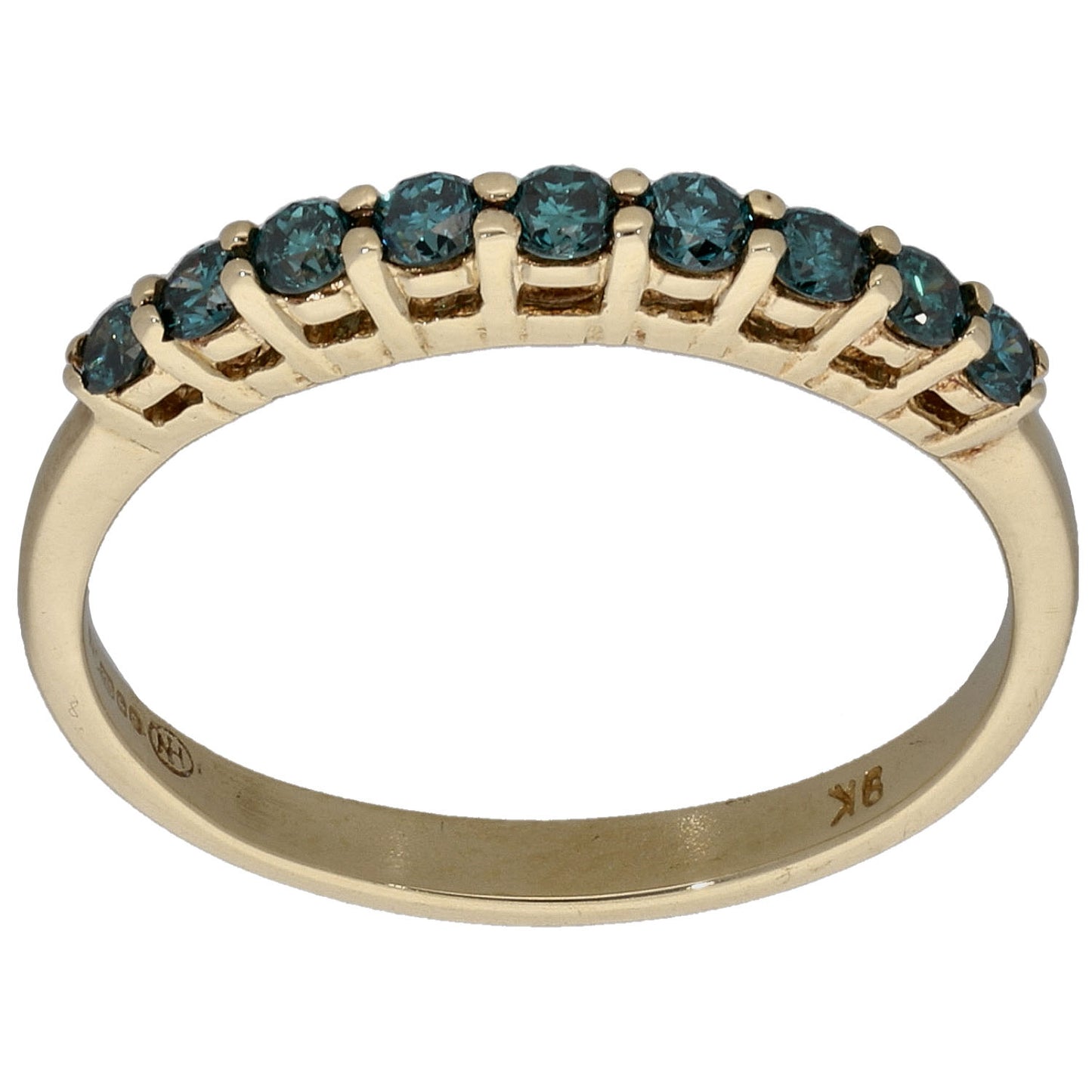 9ct Gold 0.27ct Diamond Half Eternity Ring Size M