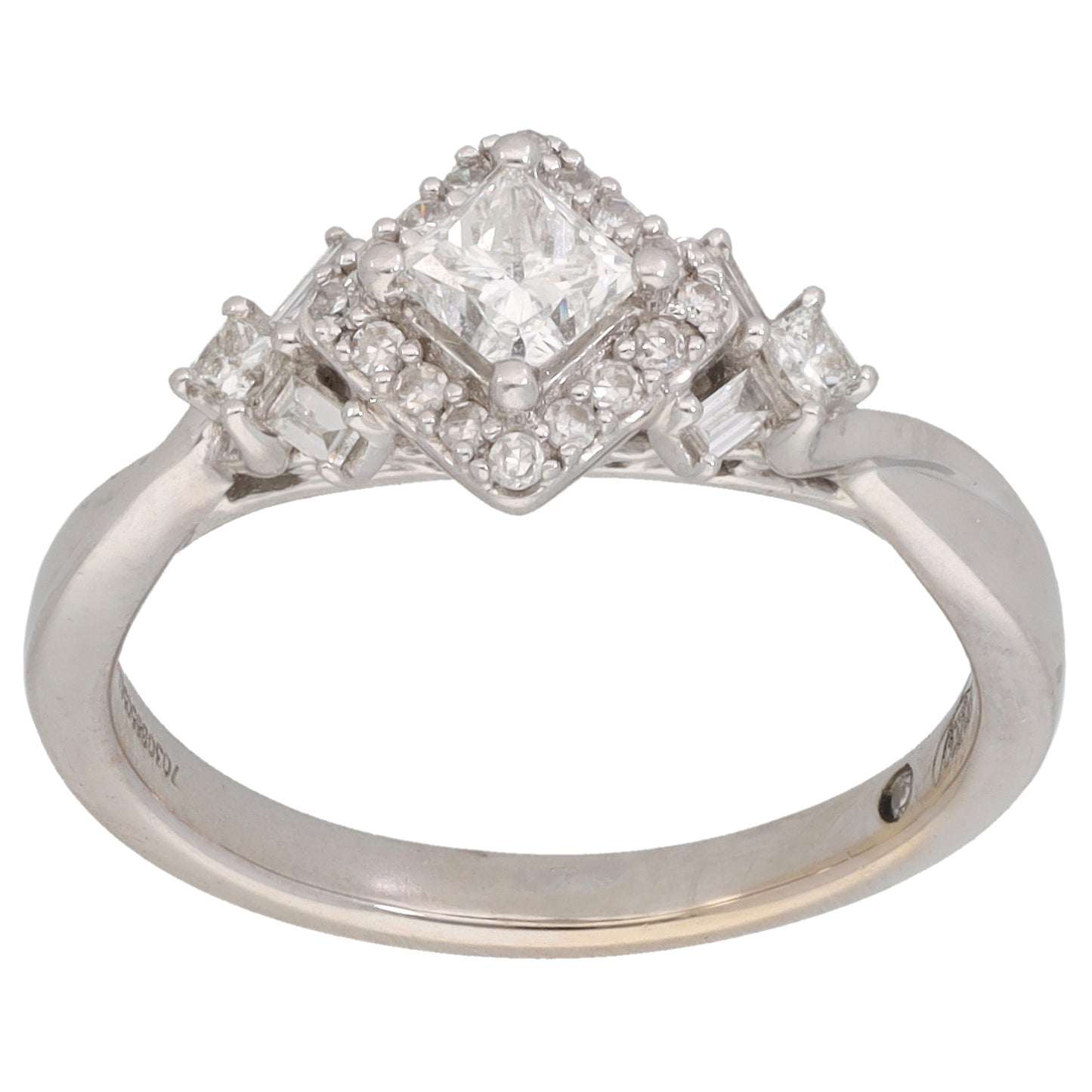 14ct White Gold 0.46ct Diamond Dress/Cocktail Ring Size L