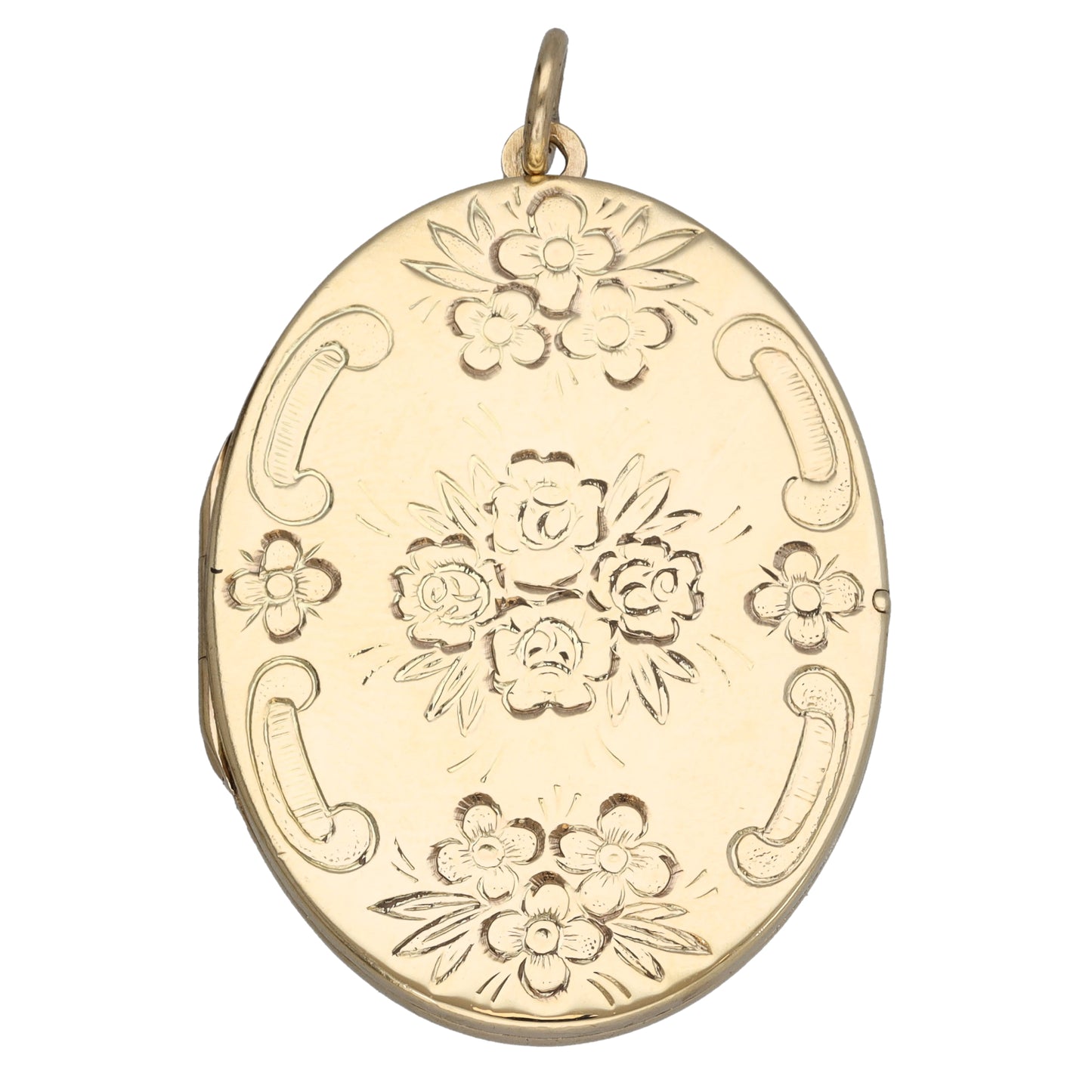 9ct Gold Patterned Locket Pendant