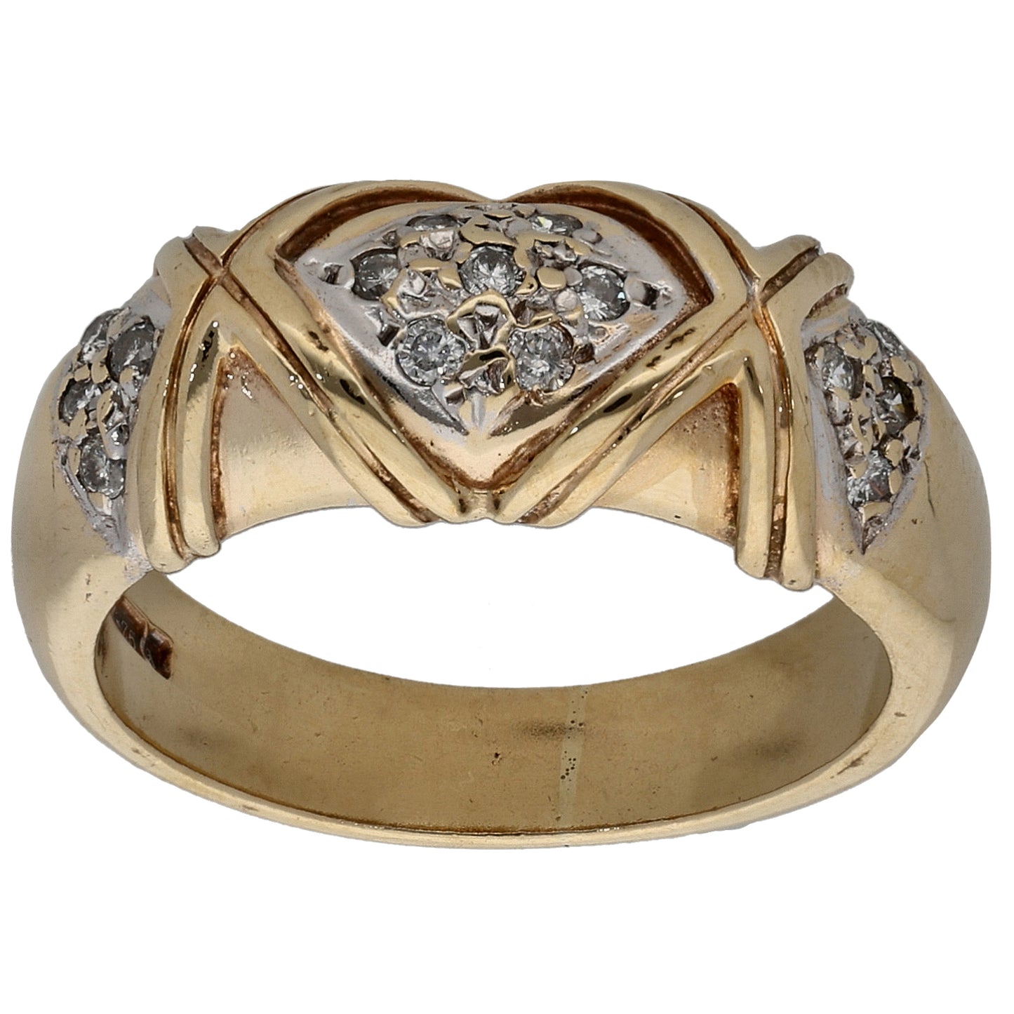 9ct Gold 0.15ct Diamond Dress/Cocktail Ring Size M