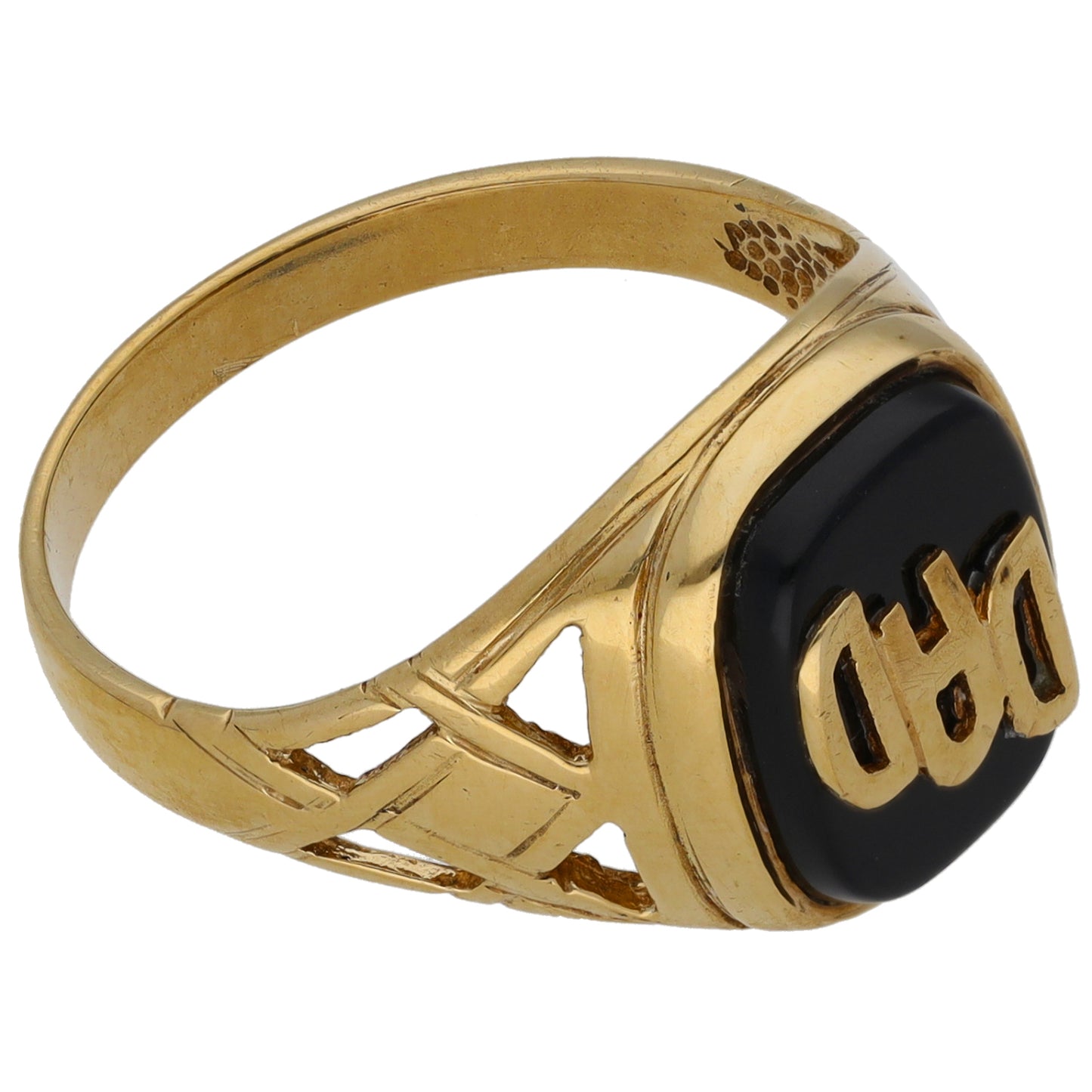 9ct Gold Onyx Single Stone Dad Ring Size S