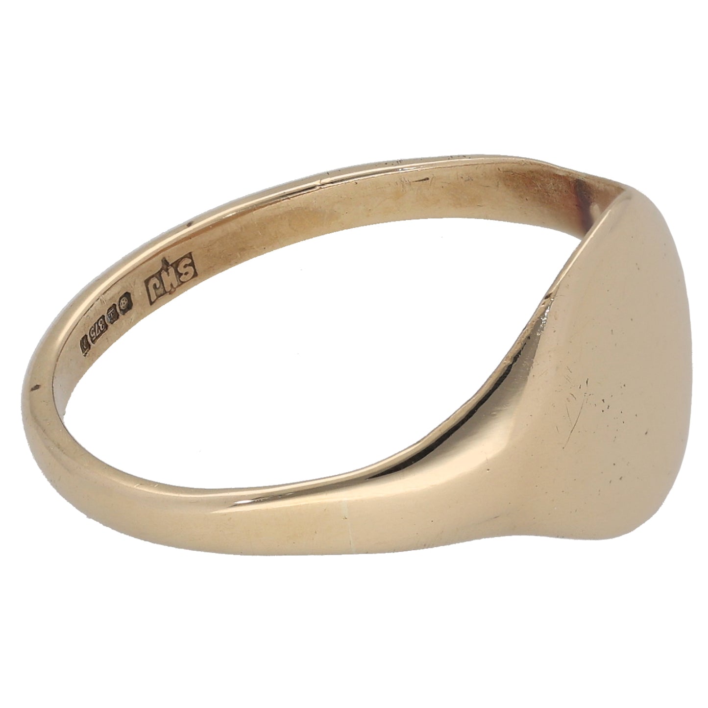 9ct Gold Plain Signet Ring Size U