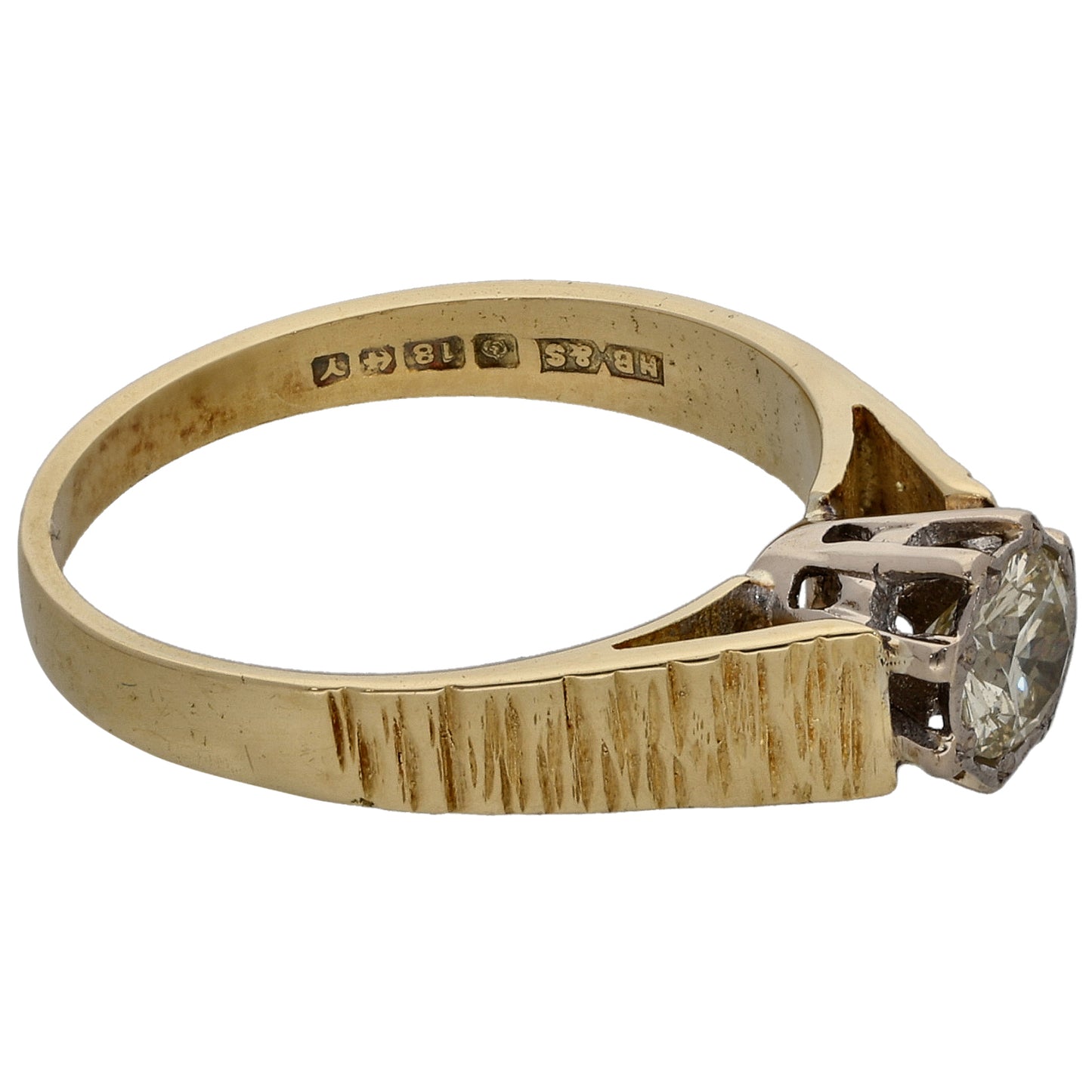18ct Gold 0.40ct Diamond Solitaire Ring Size O