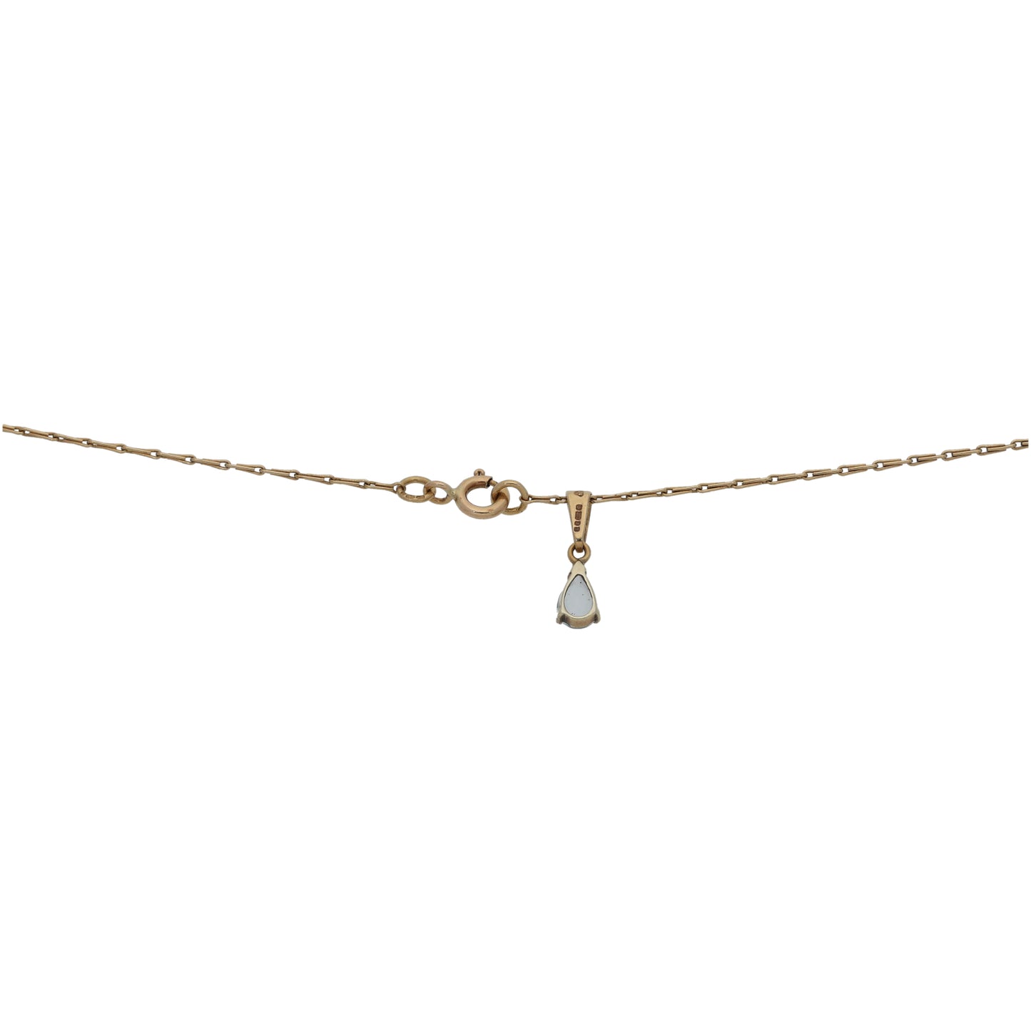 9ct Gold Aquamarine Dress/Cocktail Pendant With Chain