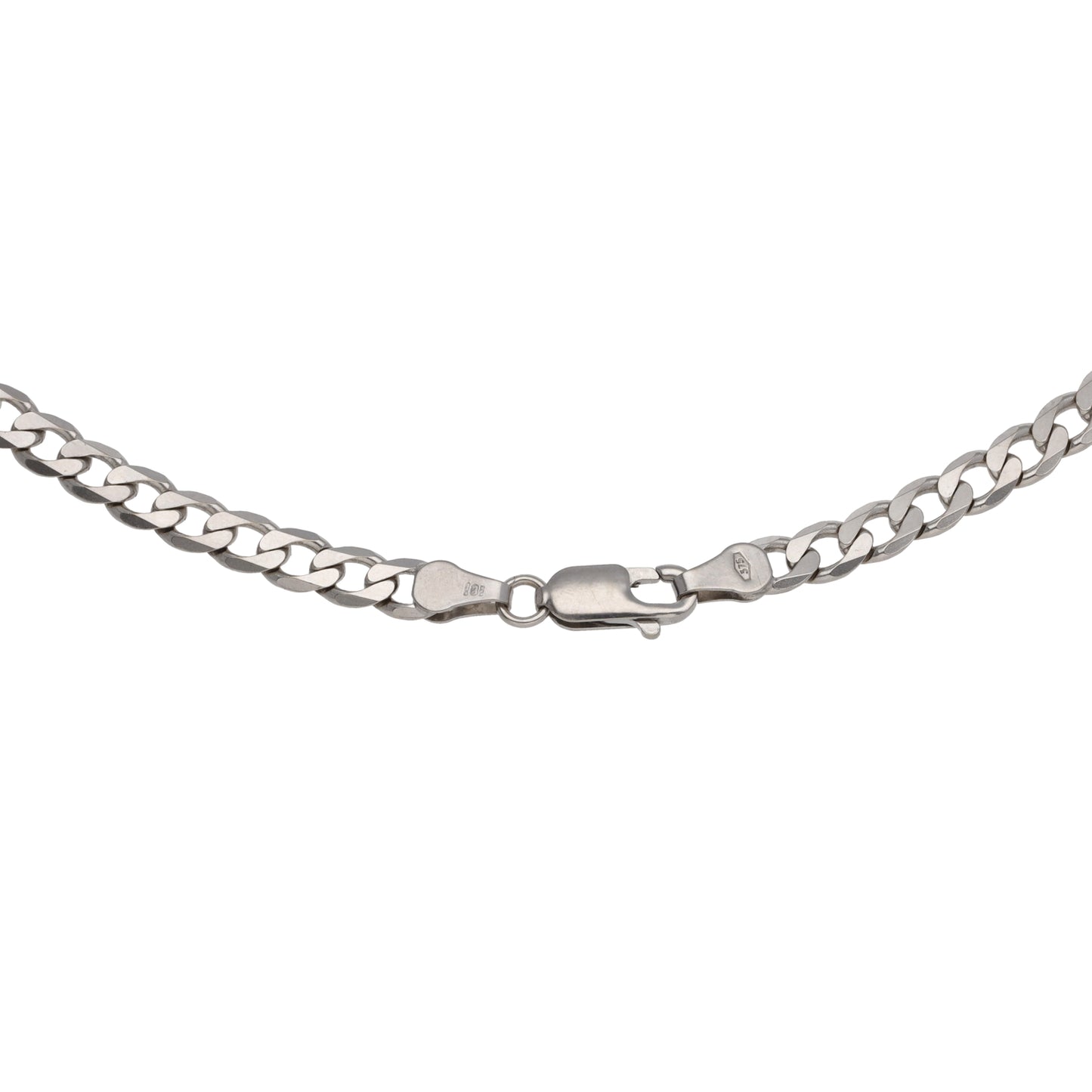 9ct White Gold Curb Chain 22"