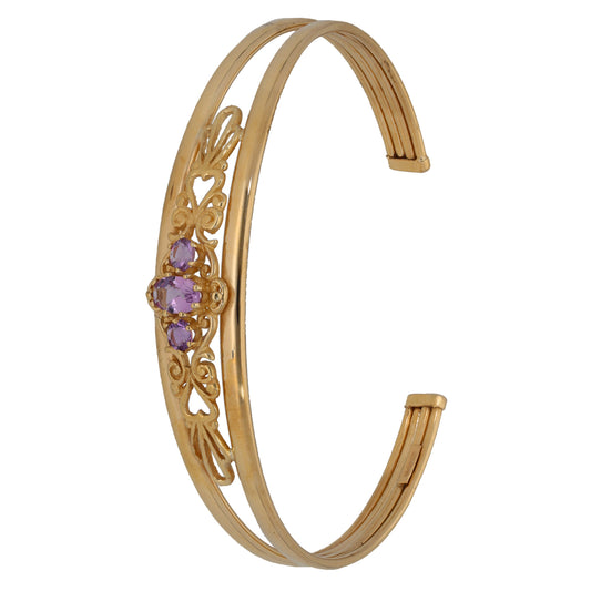 9ct Gold Amethyst Fancy Bracelet