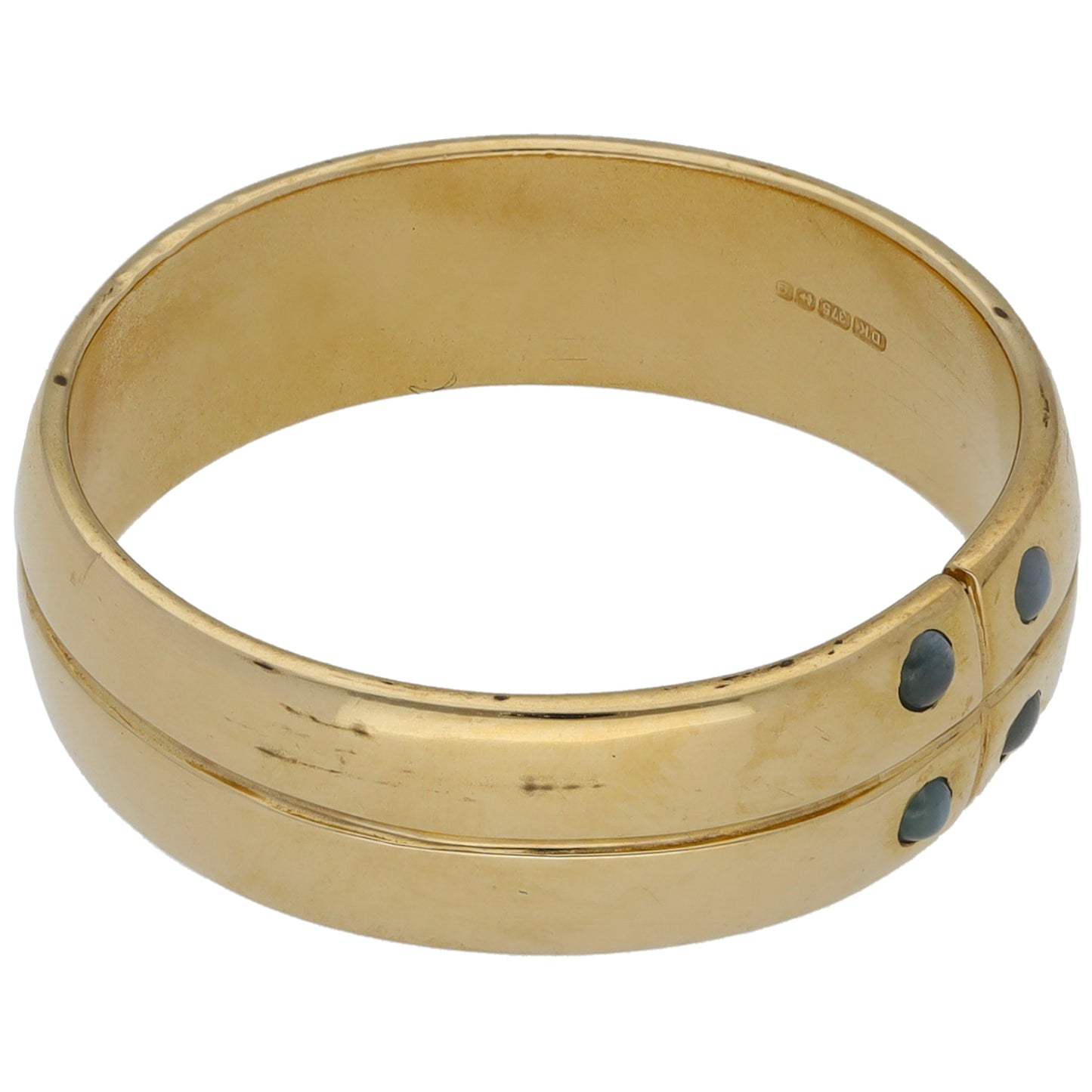 9ct Gold Chrysoberyl Patterned Wedding Ring Size S