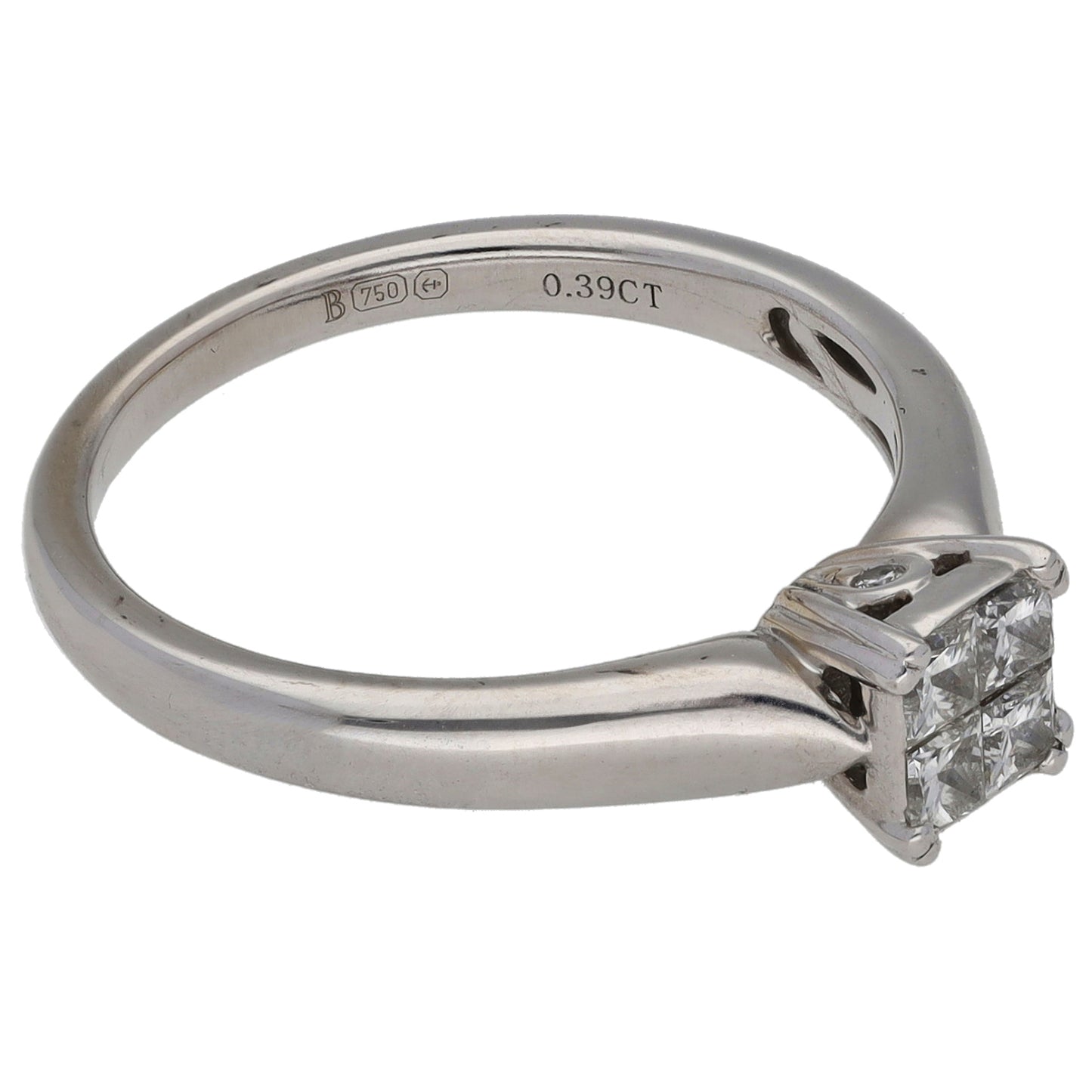 18ct White Gold 0.39ct Diamond Dress/Cocktail Ring Size M