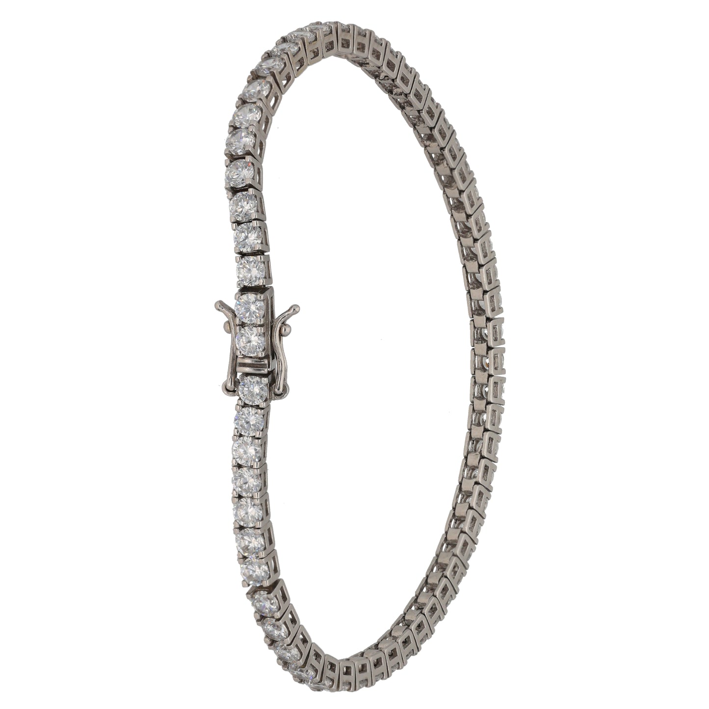 9ct White Gold Cubic Zirconia Line/Tennis Bracelet