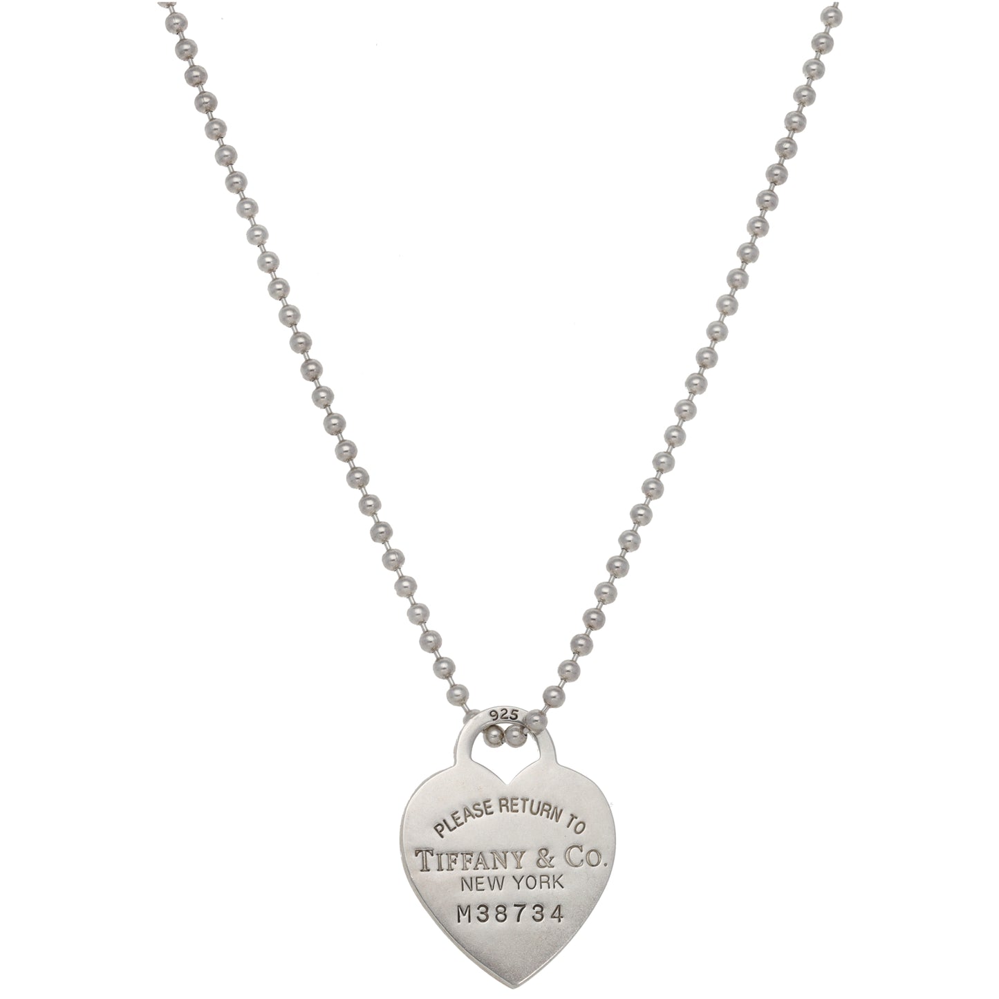 Sterling Silver Tiffany & Co Heart Pendant With Chain